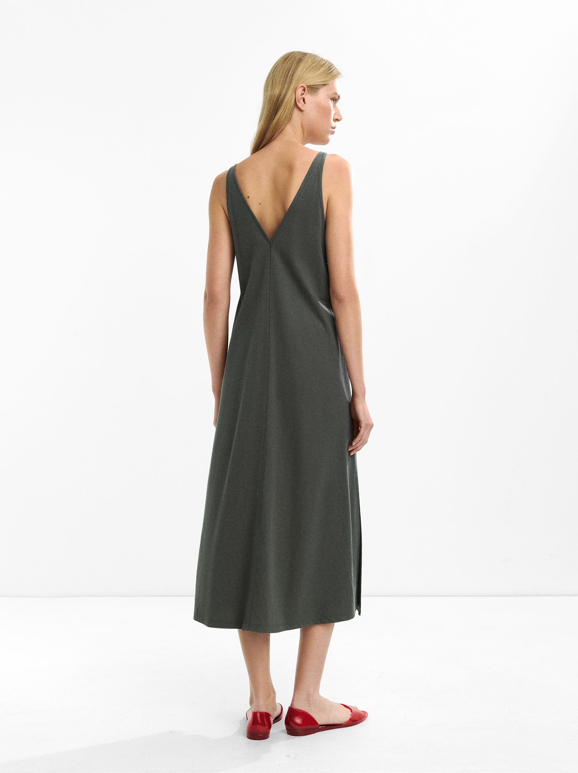 Vestido Midi Con Tirantes