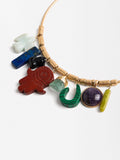 Collar Rígido Con Colgantes De Piedra