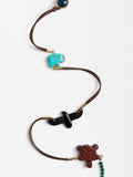 Collar De Cordón De Piel Con Piedras