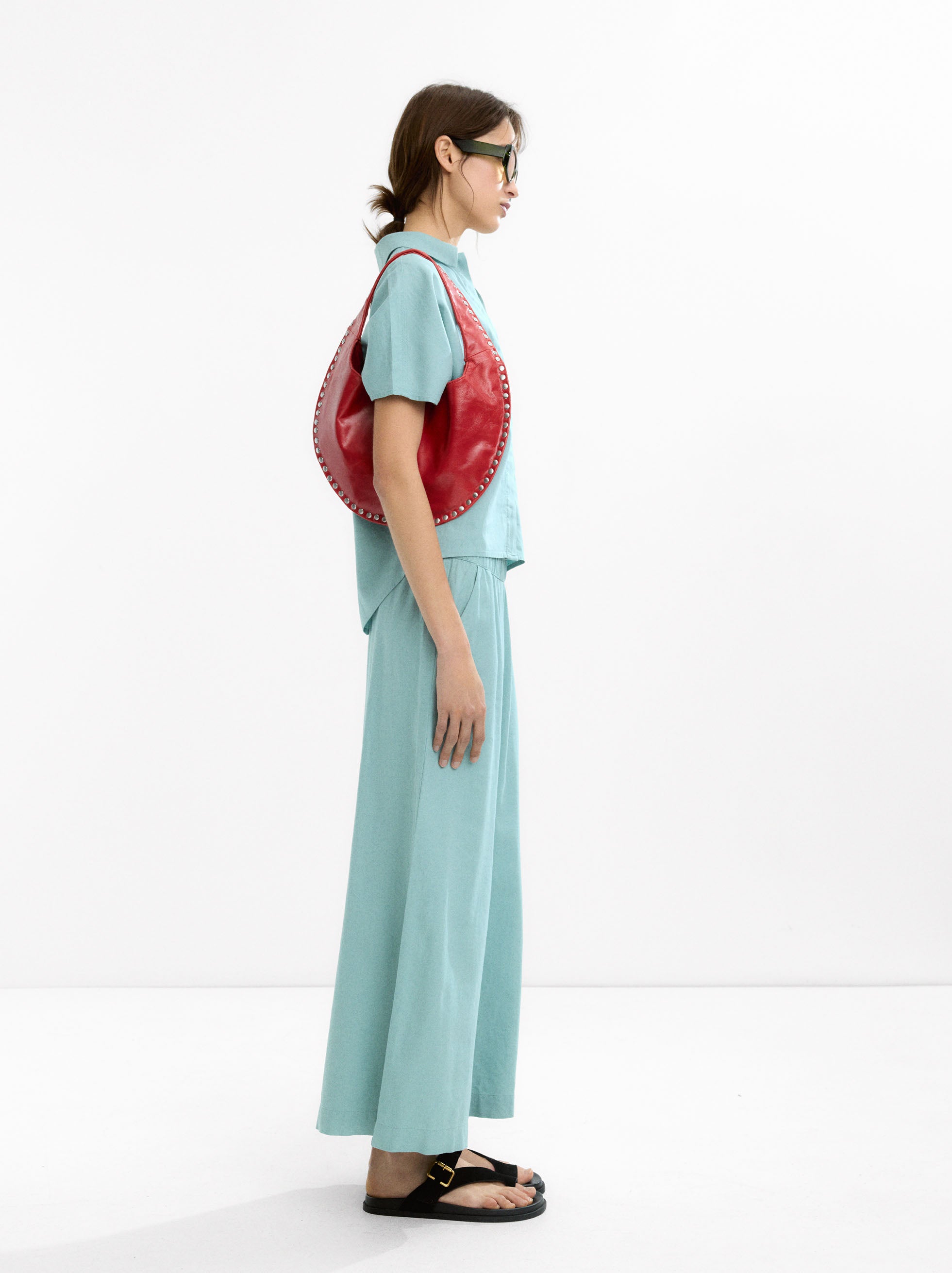 Pantalón Cintura Elástica Con Lino