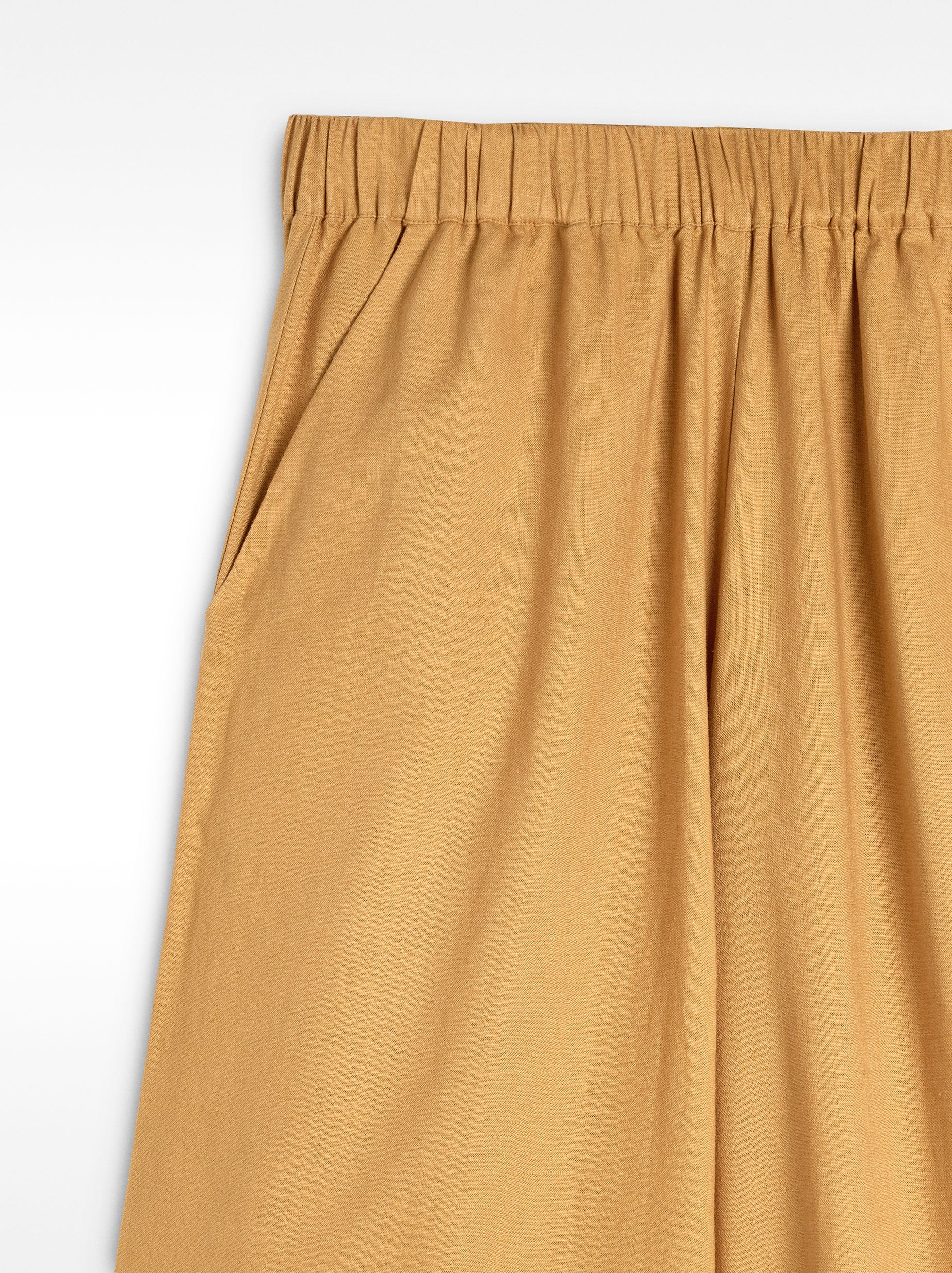 Pantalón Cintura Elástica Con Lino