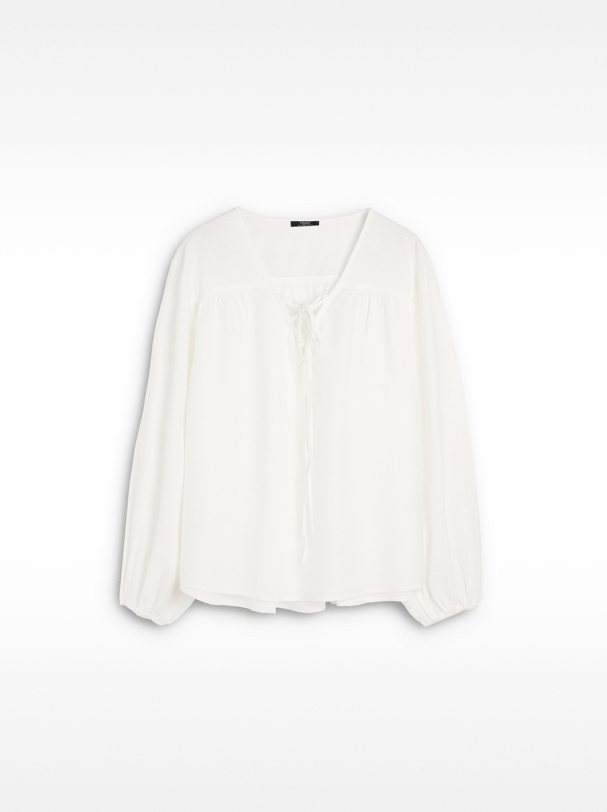 Blusa Manga Larga Con Lino