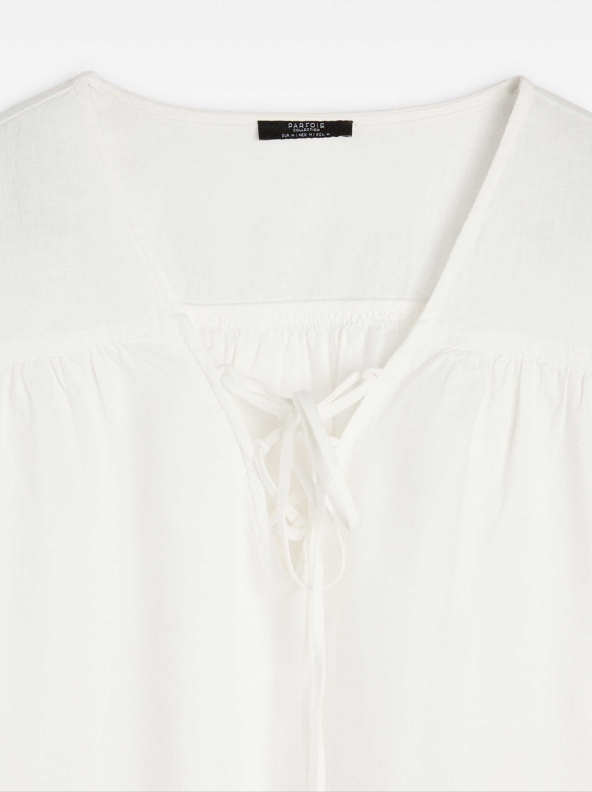 Blusa Manga Larga Con Lino