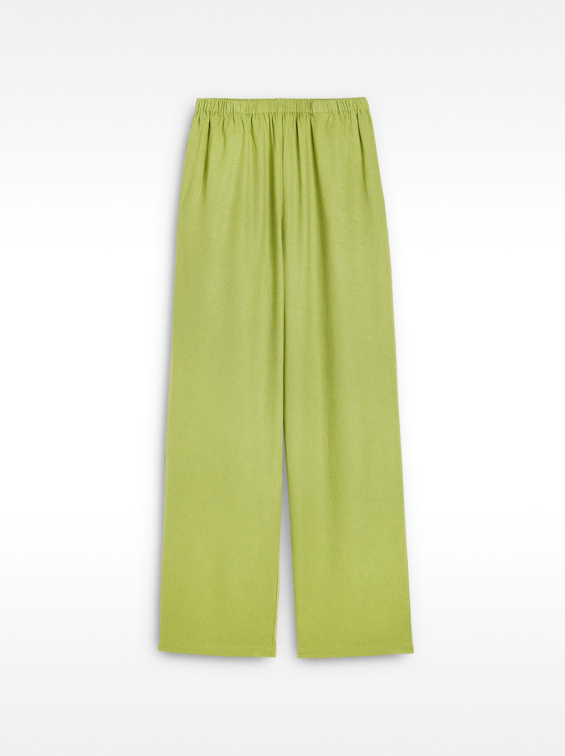 Pantalón Cintura Elástica Con Lino