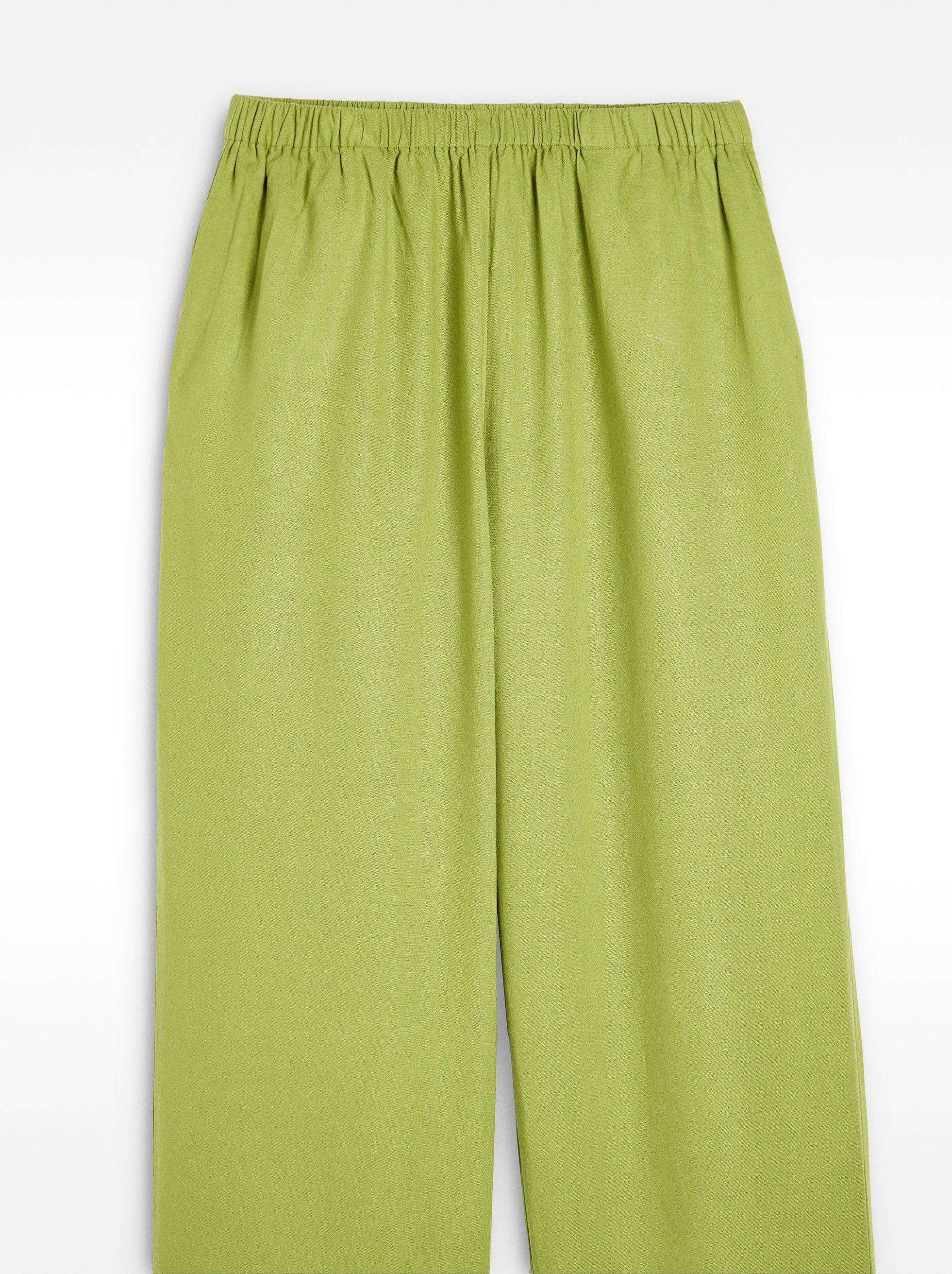 Pantalón Cintura Elástica Con Lino