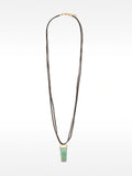 Collar De Cordón Con Colgante De Piedra