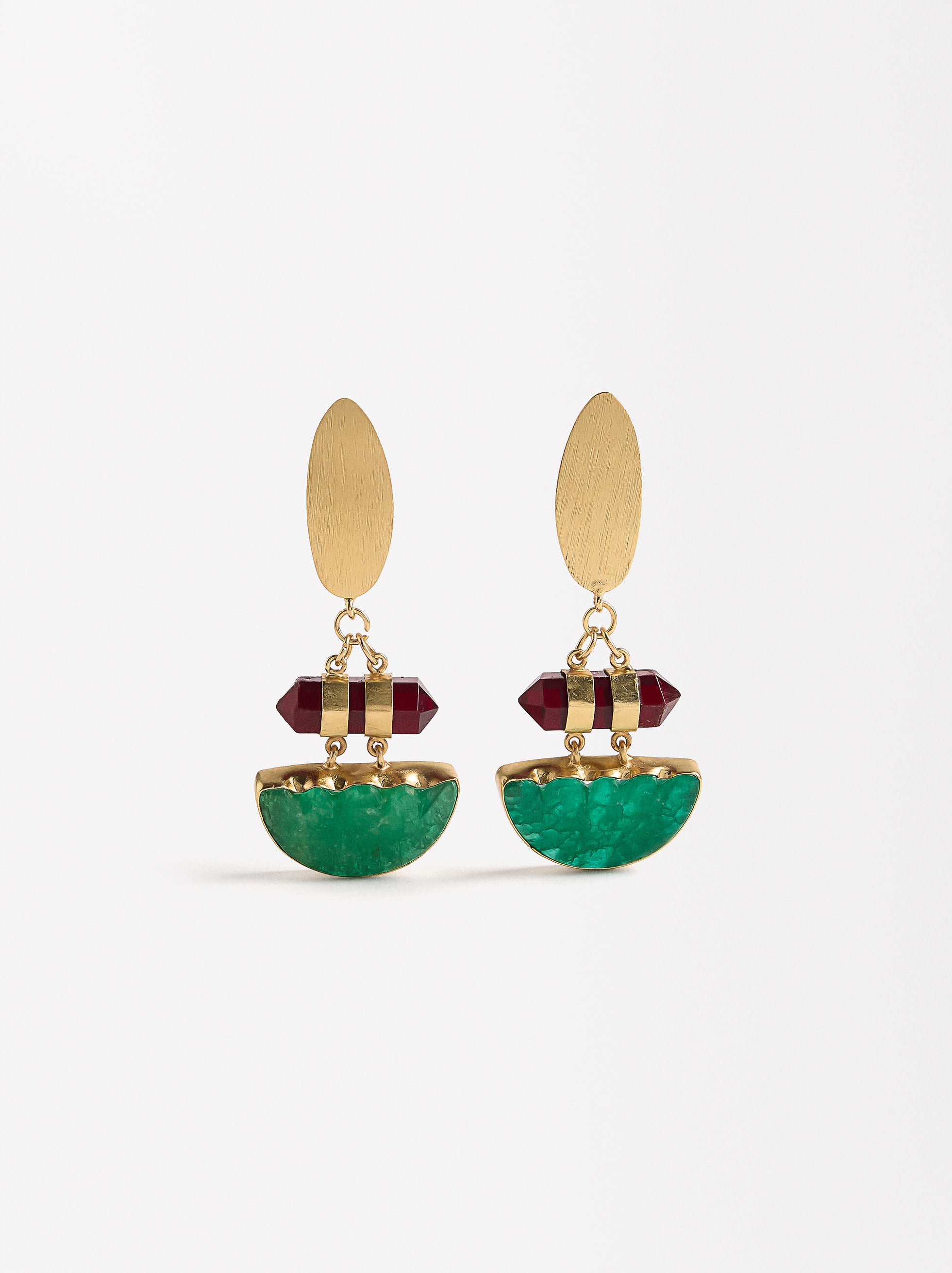 Aretes Largos Con Piedra