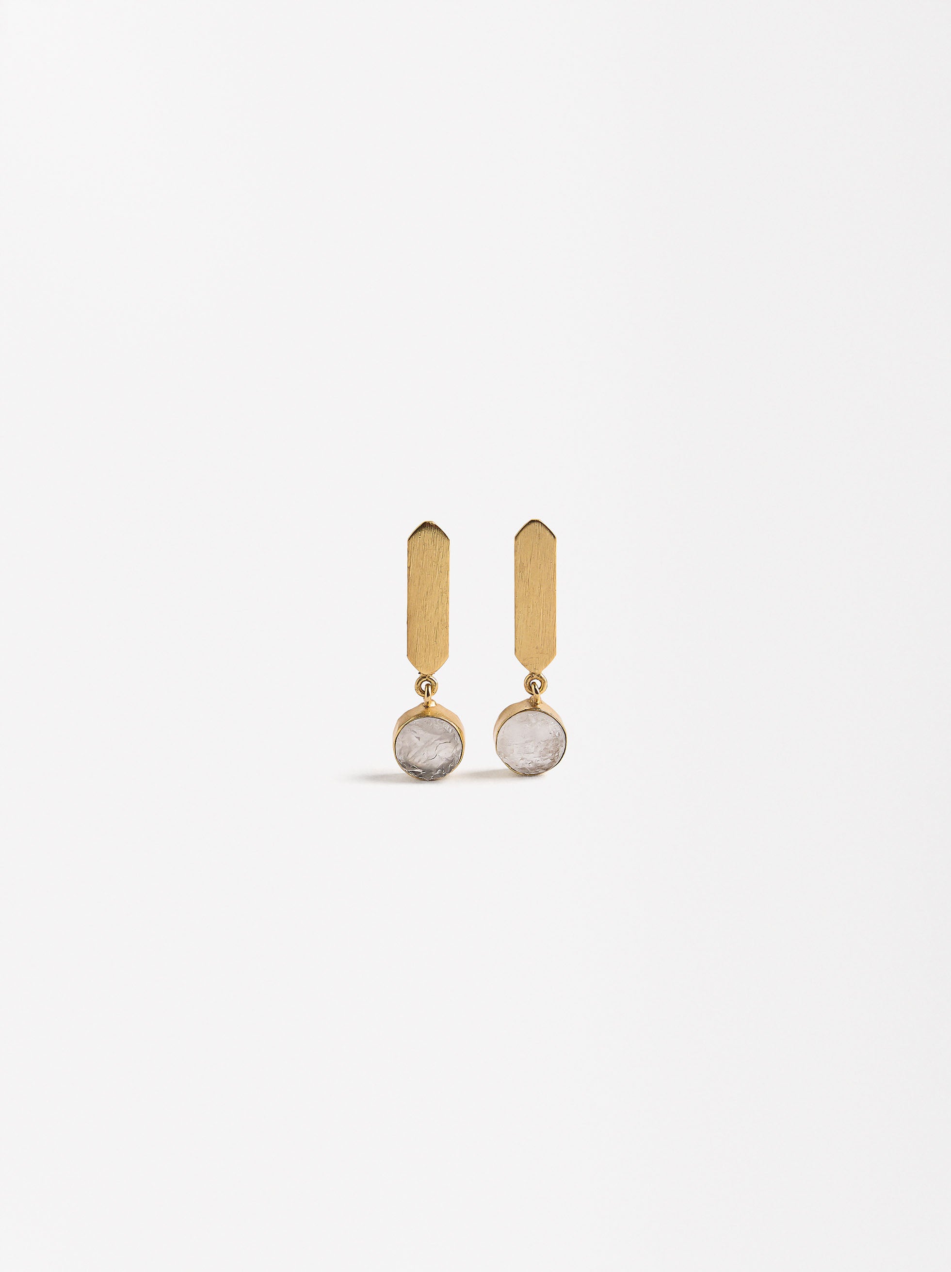 Aretes De Barra Con Piedra
