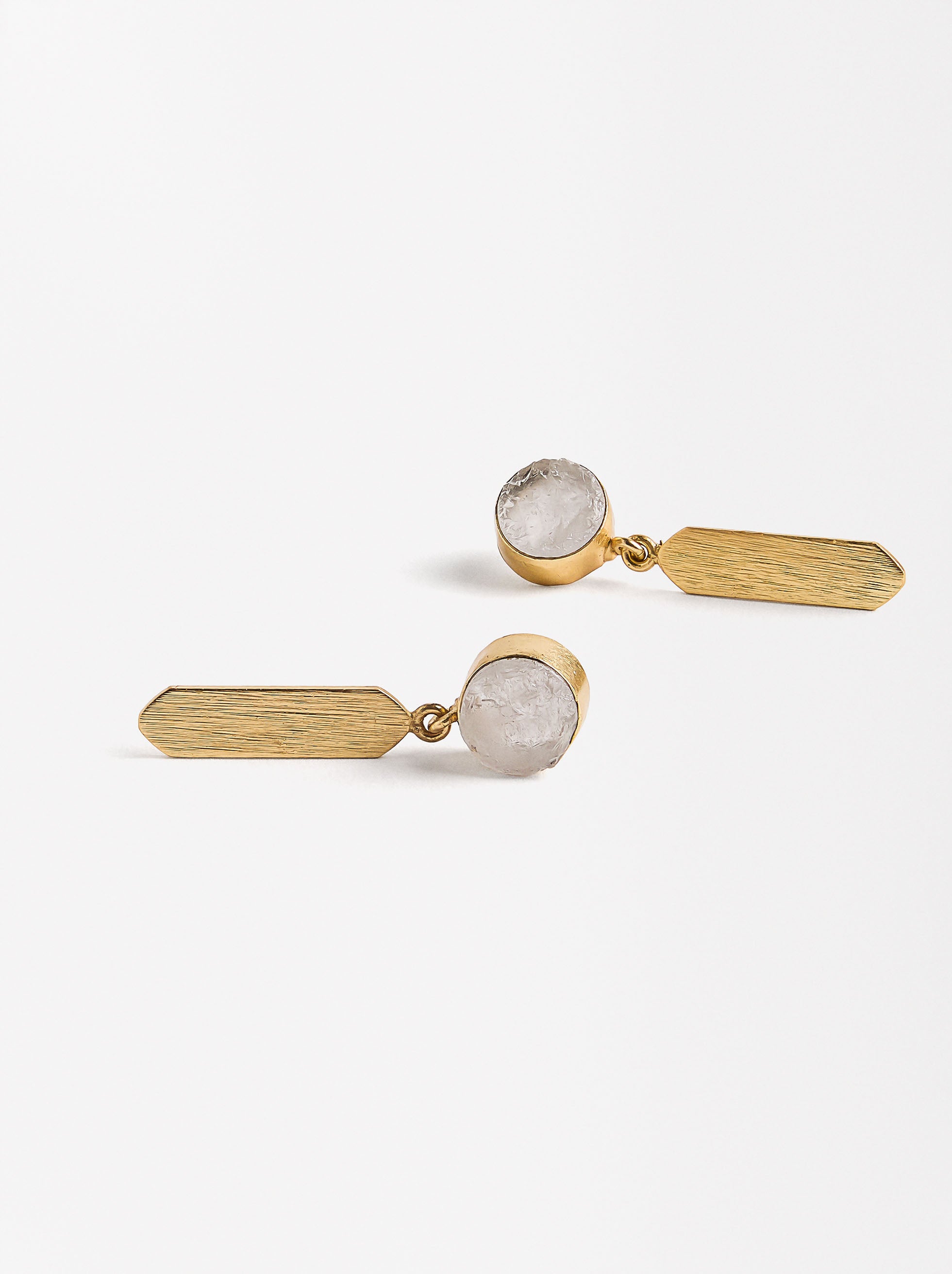 Aretes De Barra Con Piedra