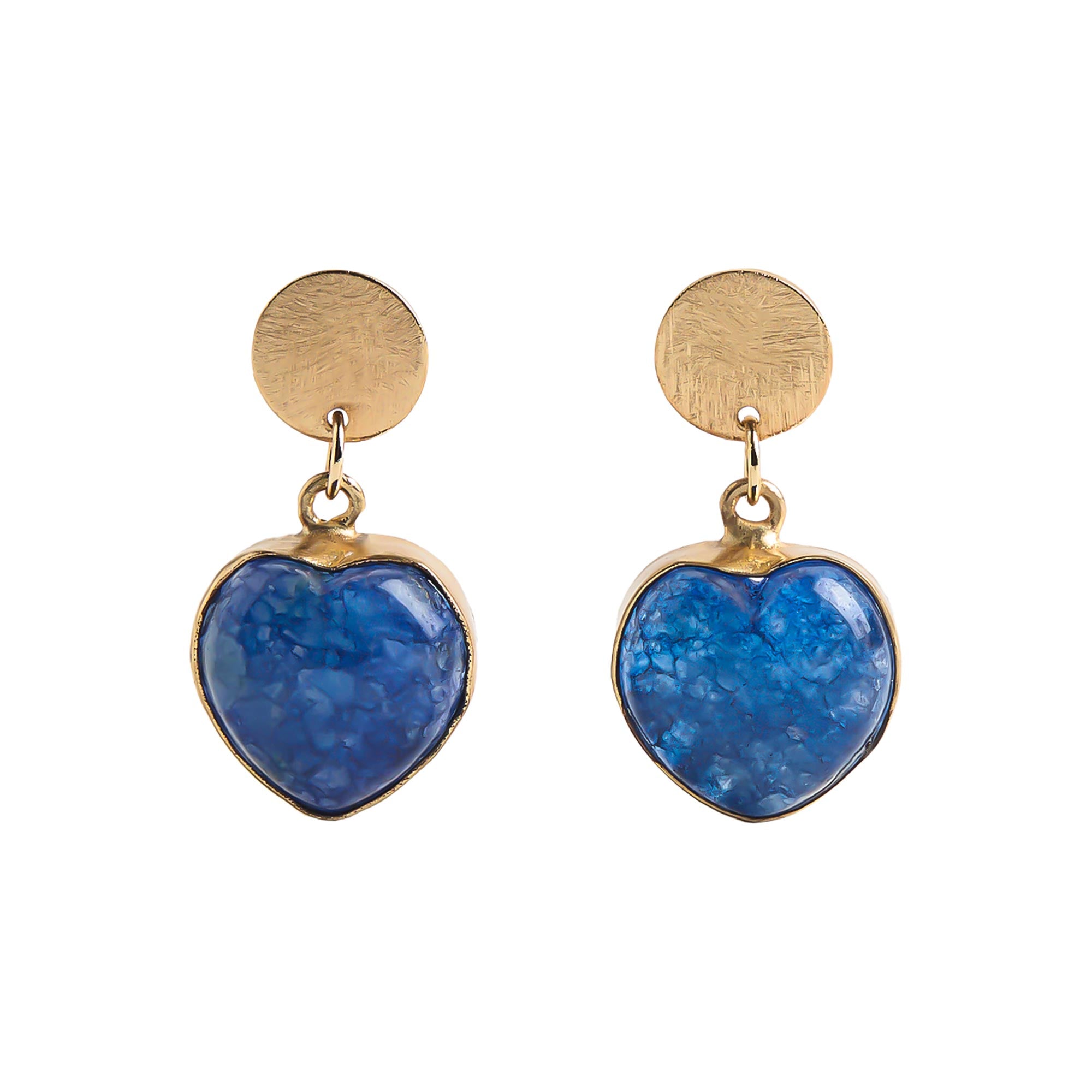 Pendientes De Corazón Con Piedra