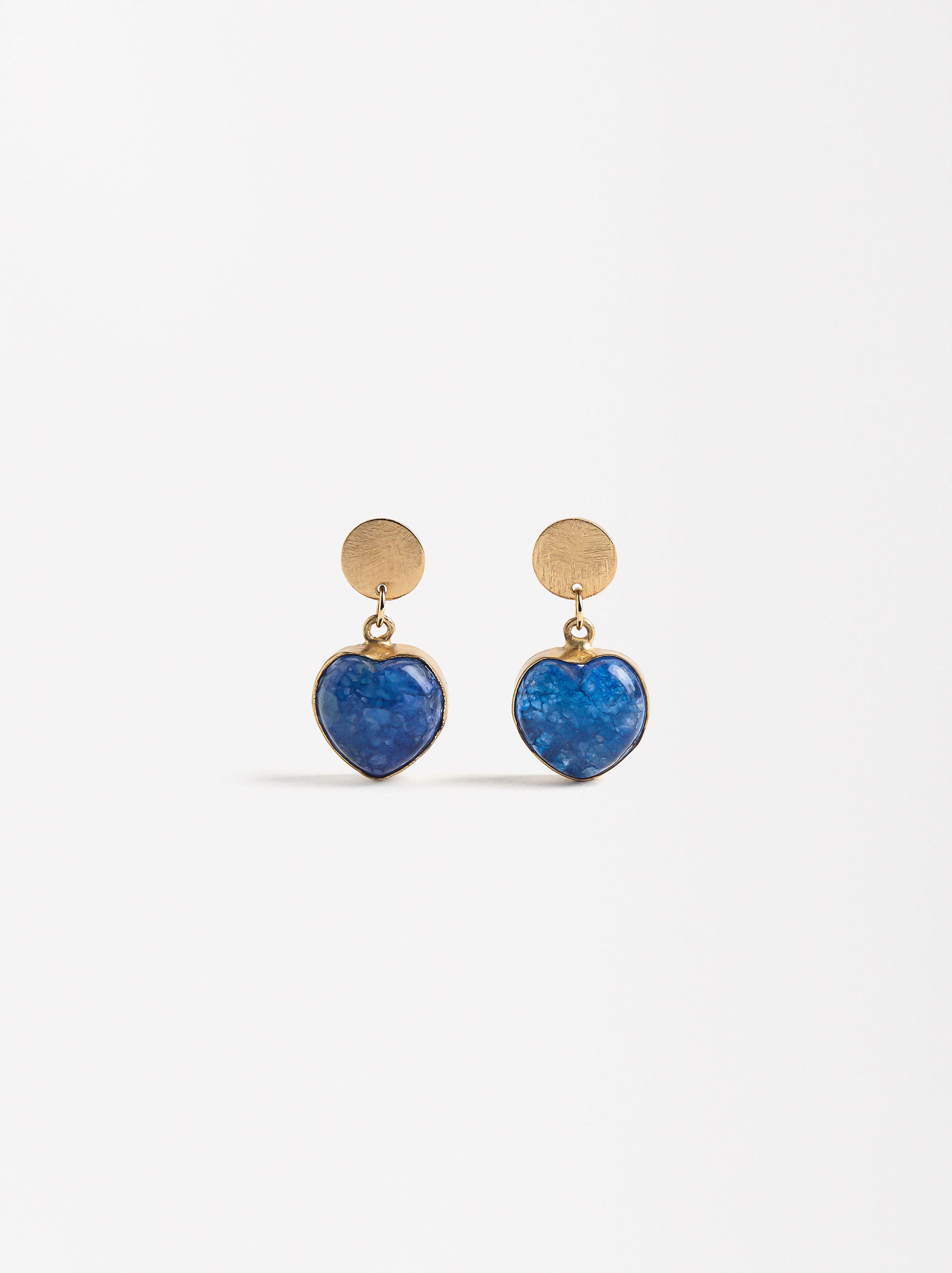 Aretes De Corazón Con Piedra