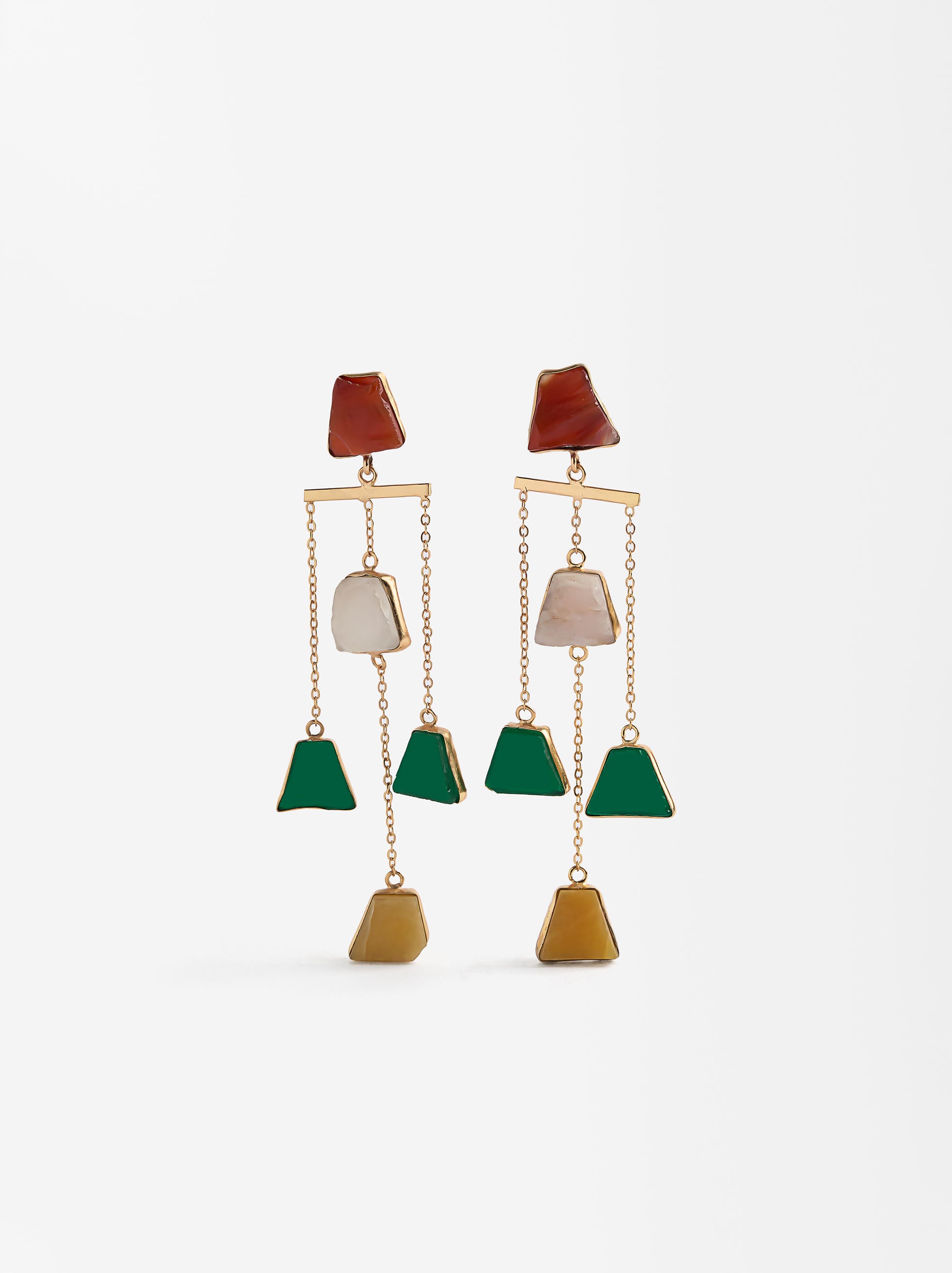 Aretes Largos Con Piedras