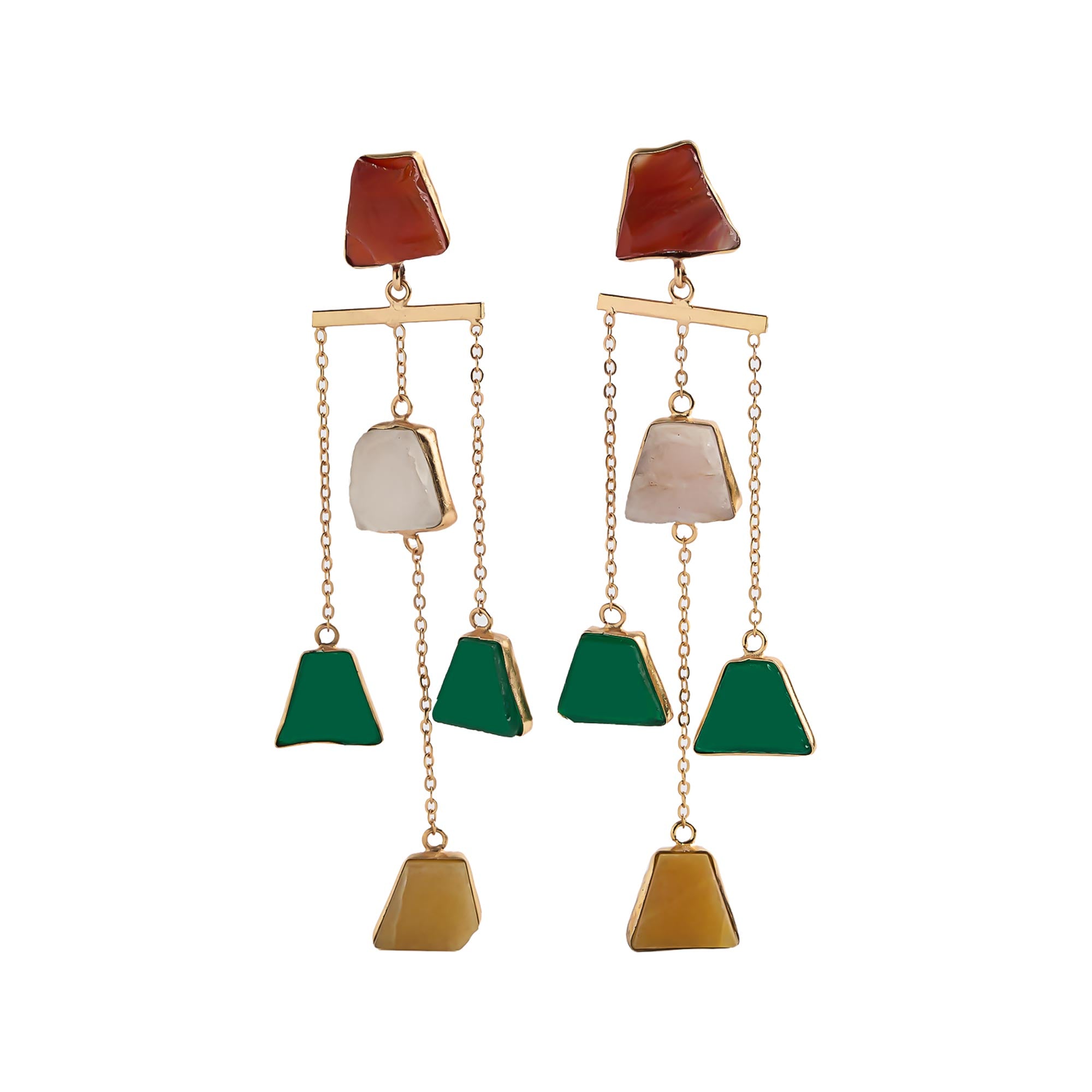 Pendientes Largos Con Piedras