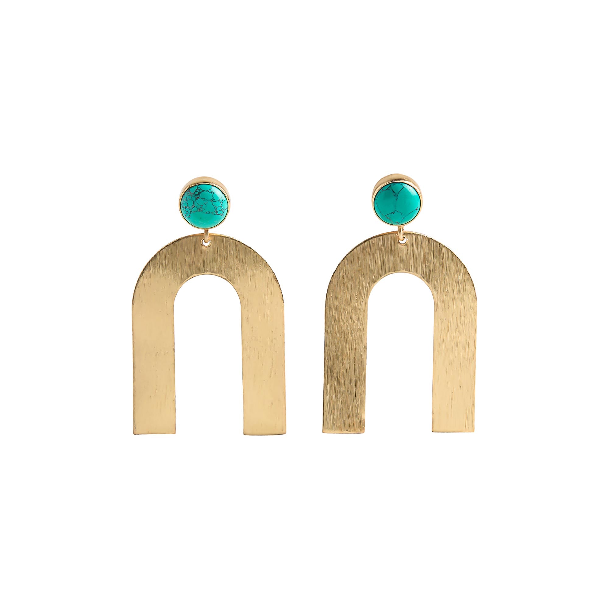 Pendientes Arco Con Piedra