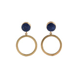 Pendientes De Piedra Y Aro
