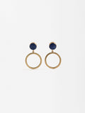 Aretes De Piedra Y Aro