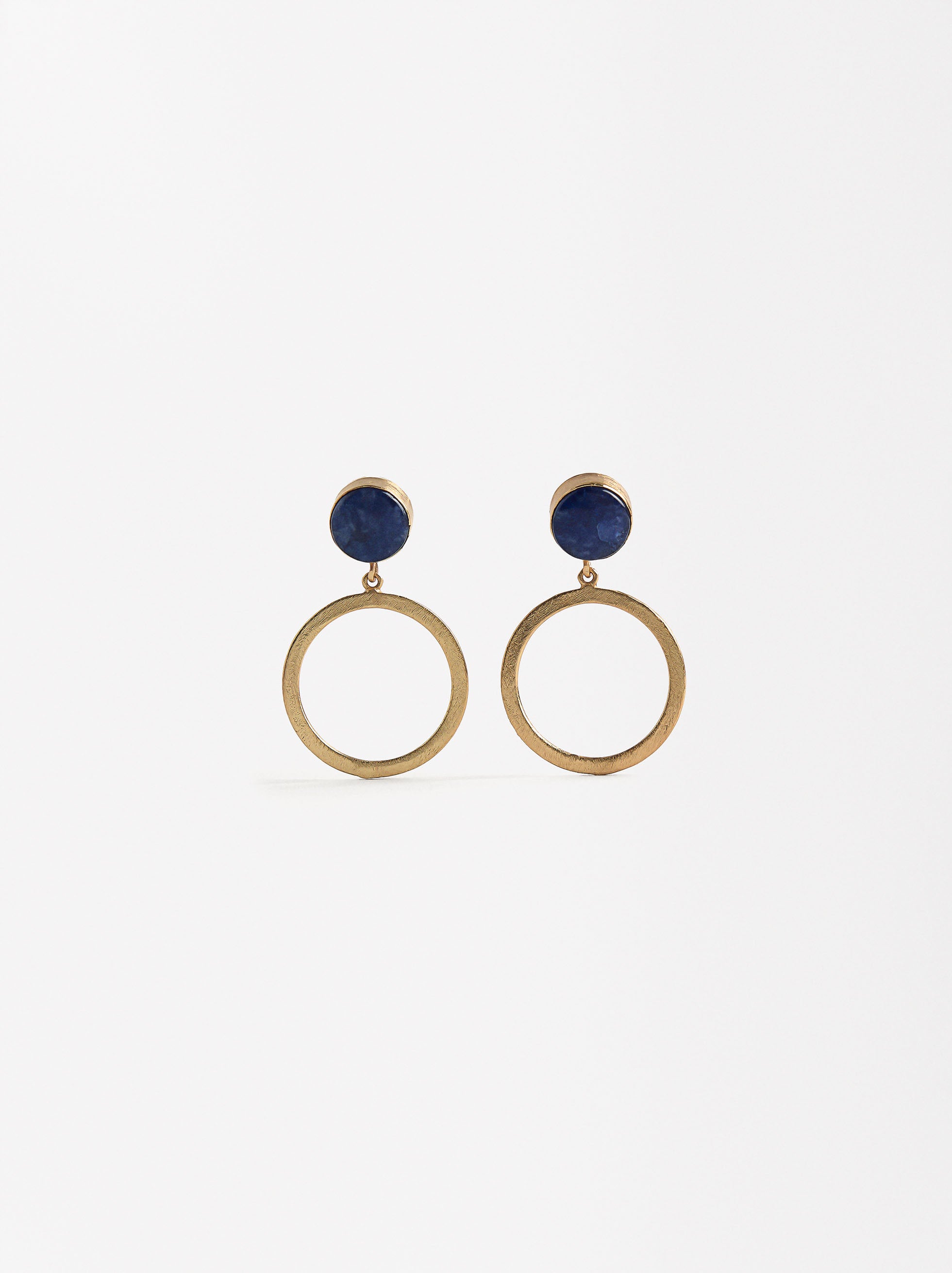 Aretes De Piedra Y Aro