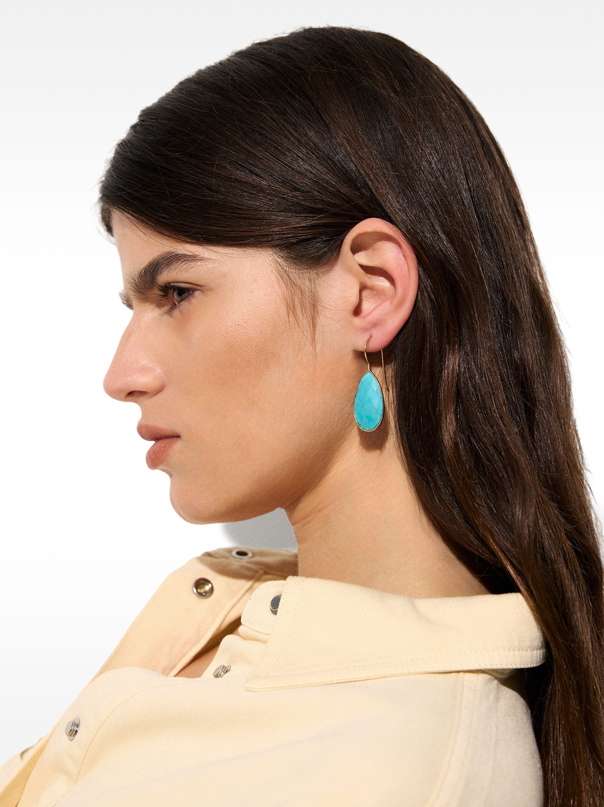 Aretes Lágrima Con Piedra