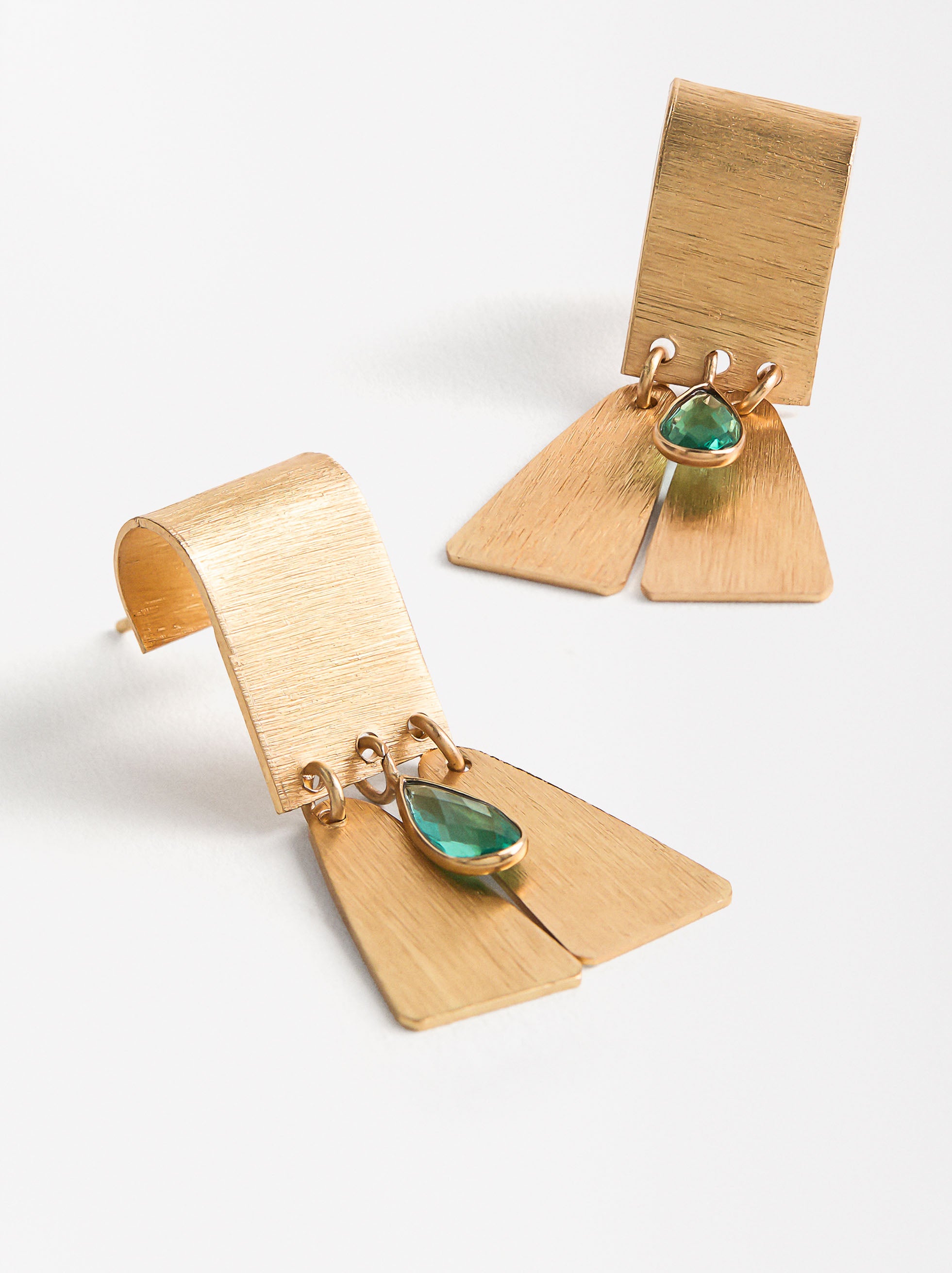 Aretes Dorados De Cristal