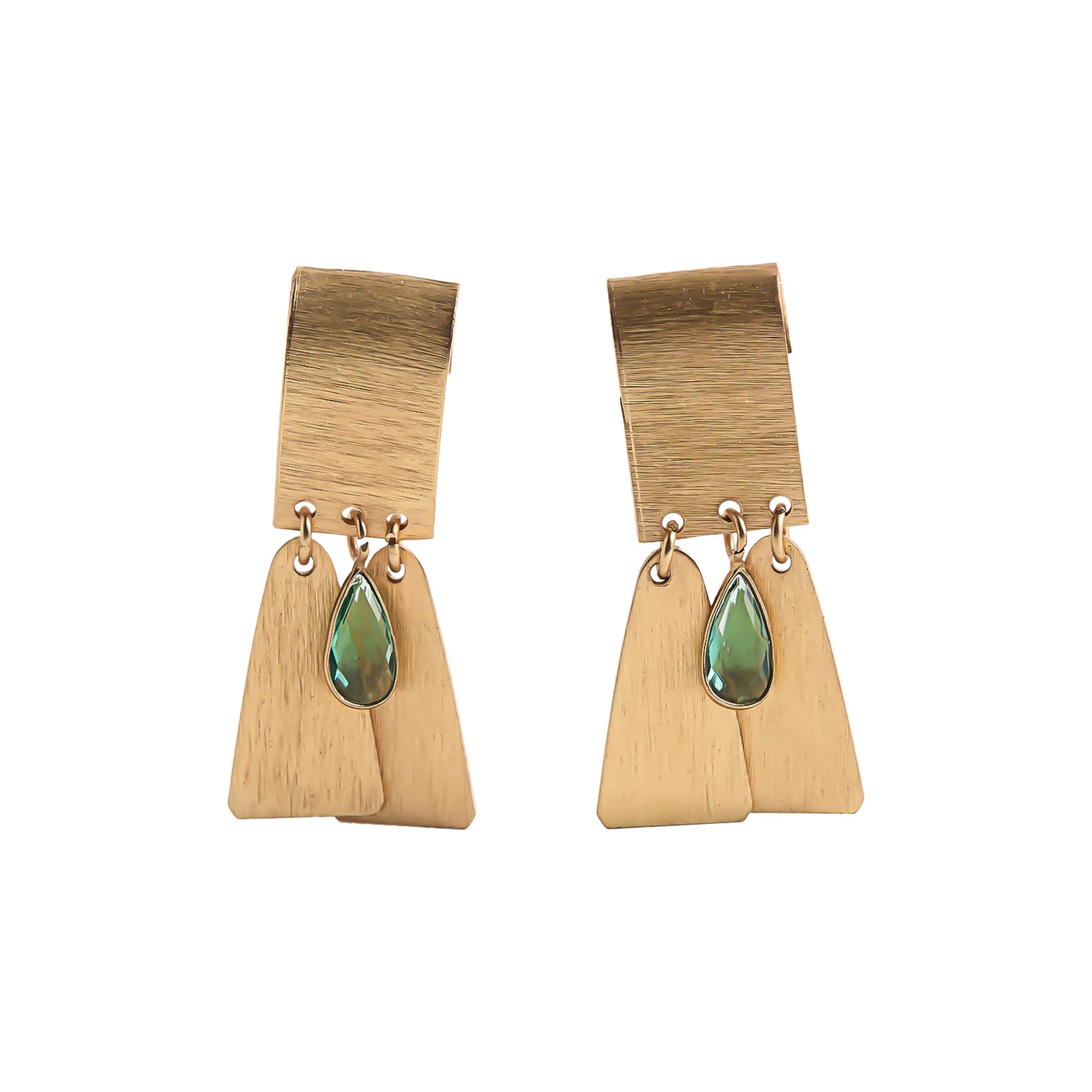 Pendientes Dorados De Cristal