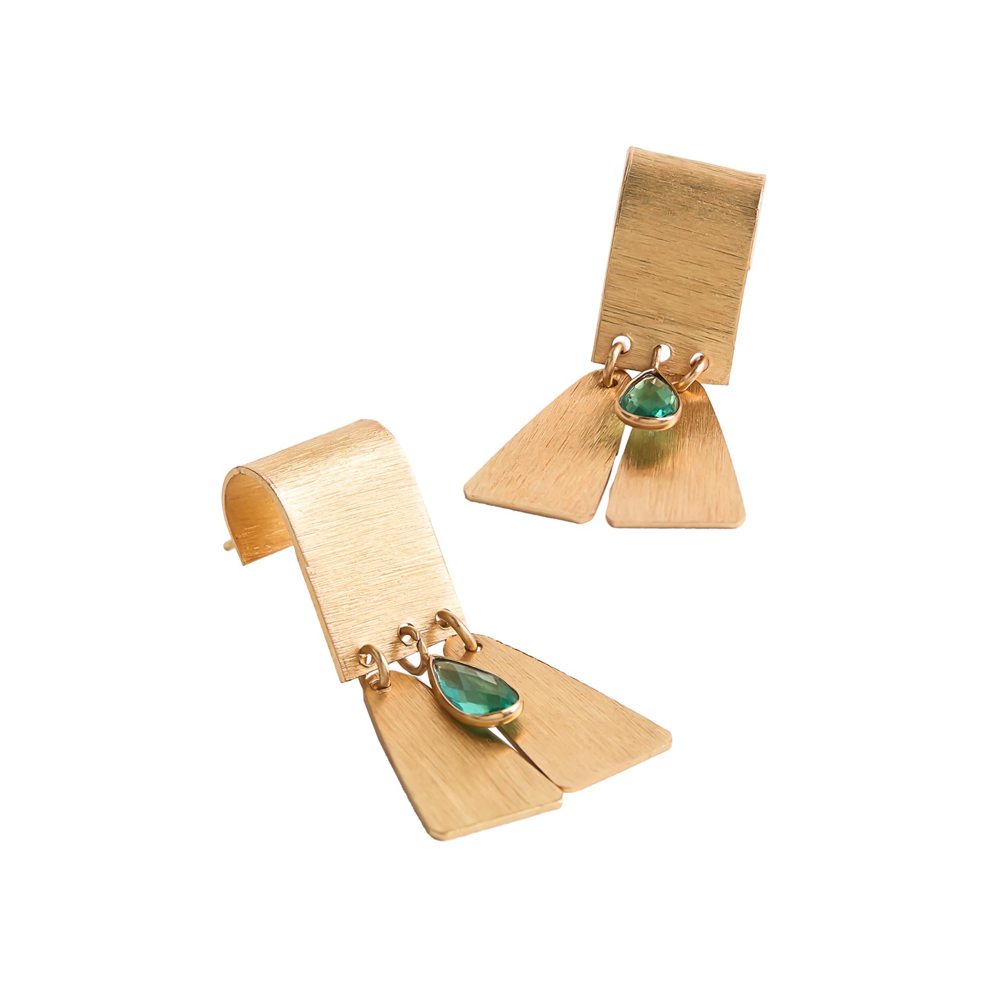 Pendientes Dorados De Cristal