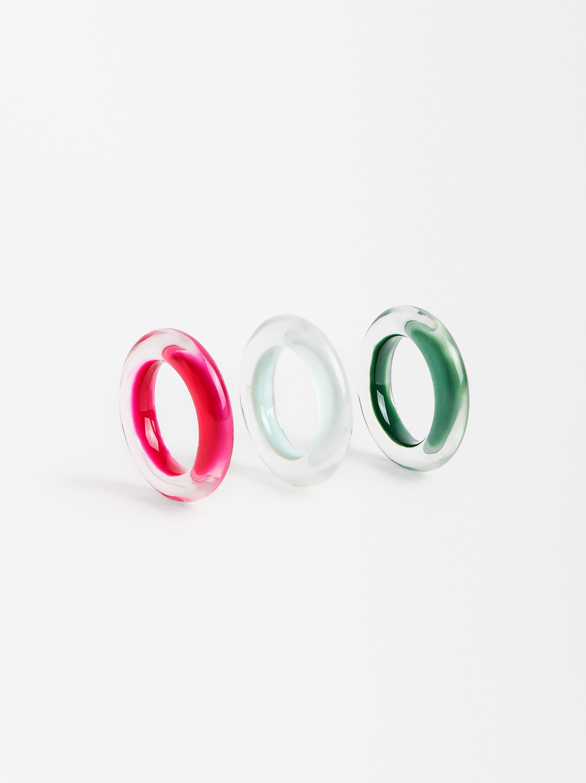 Set De Anillos Con Esmaltado