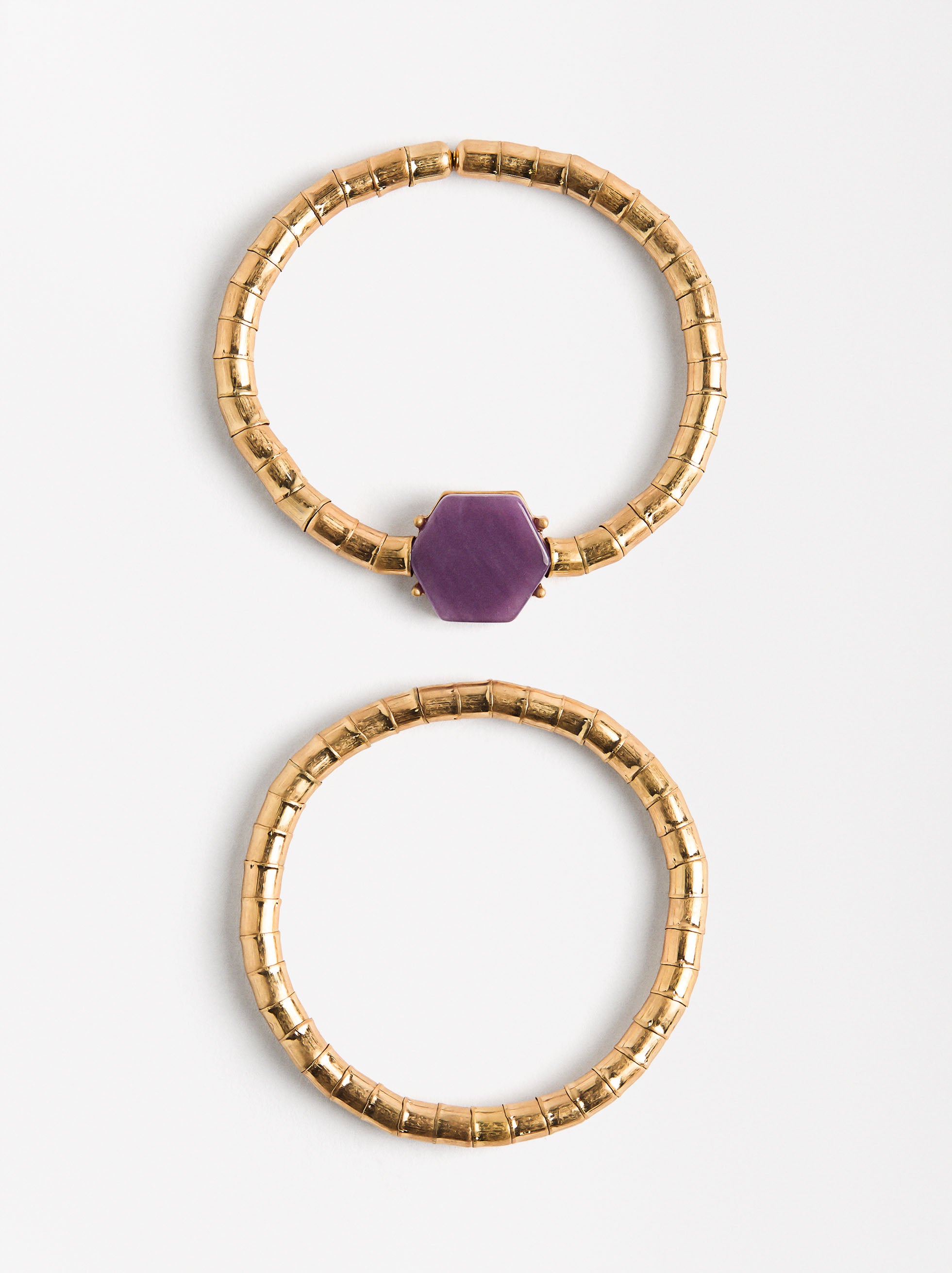 Set De Pulseras Elásticas Con Piedra