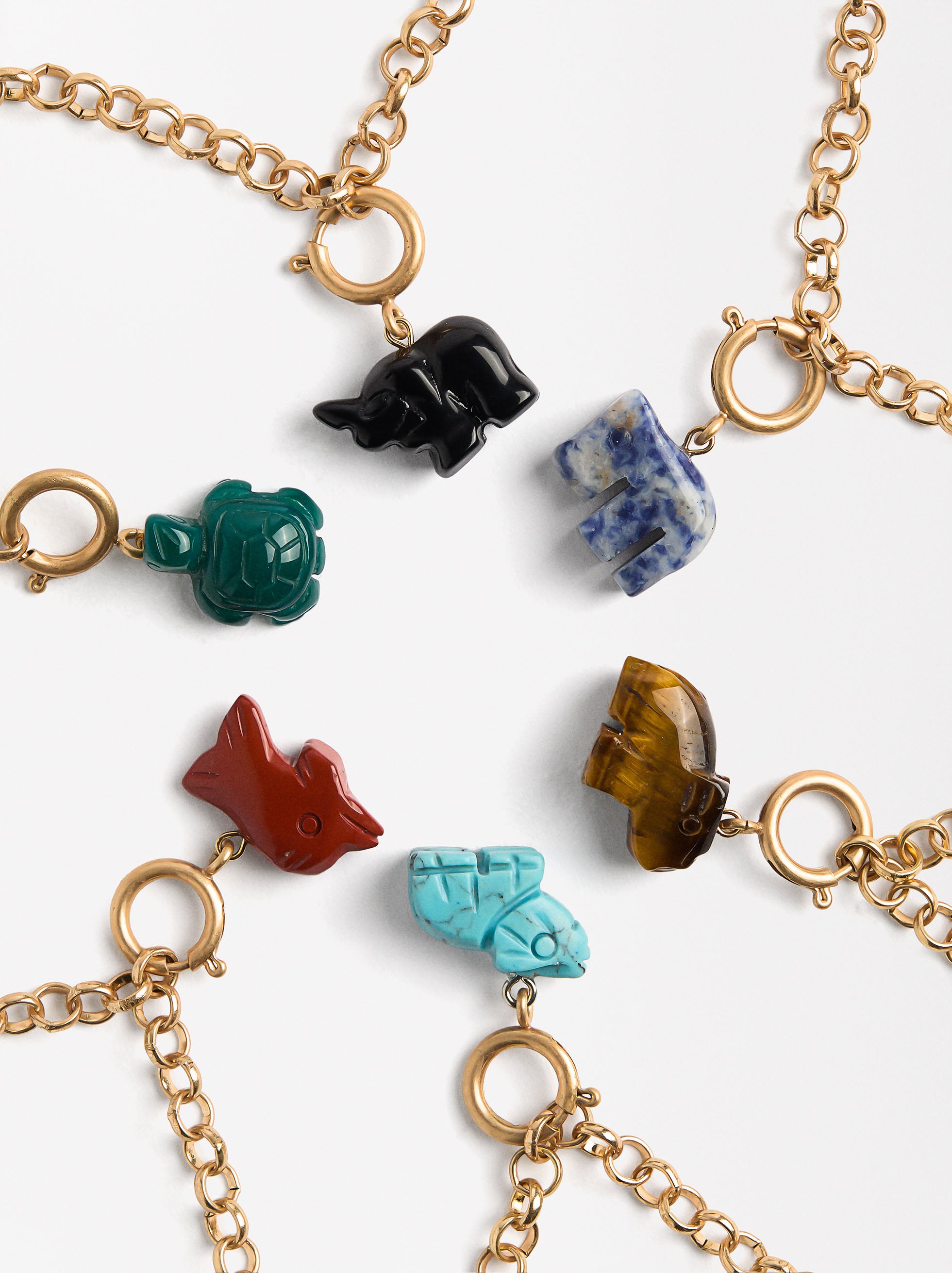 Collar Largo De Eslabones Con Charms