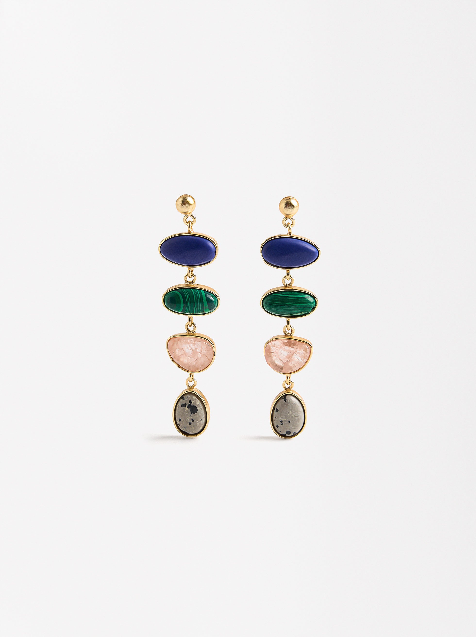 Aretes Largos Con Piedras
