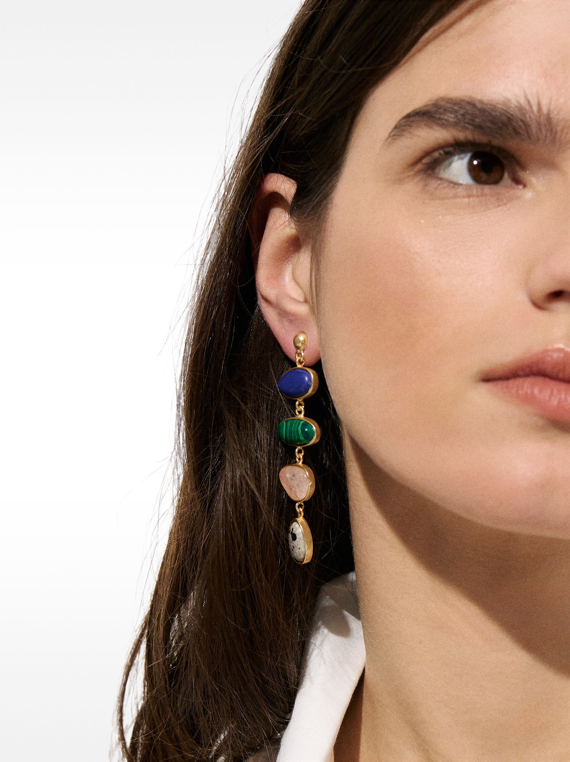 Aretes Largos Con Piedras