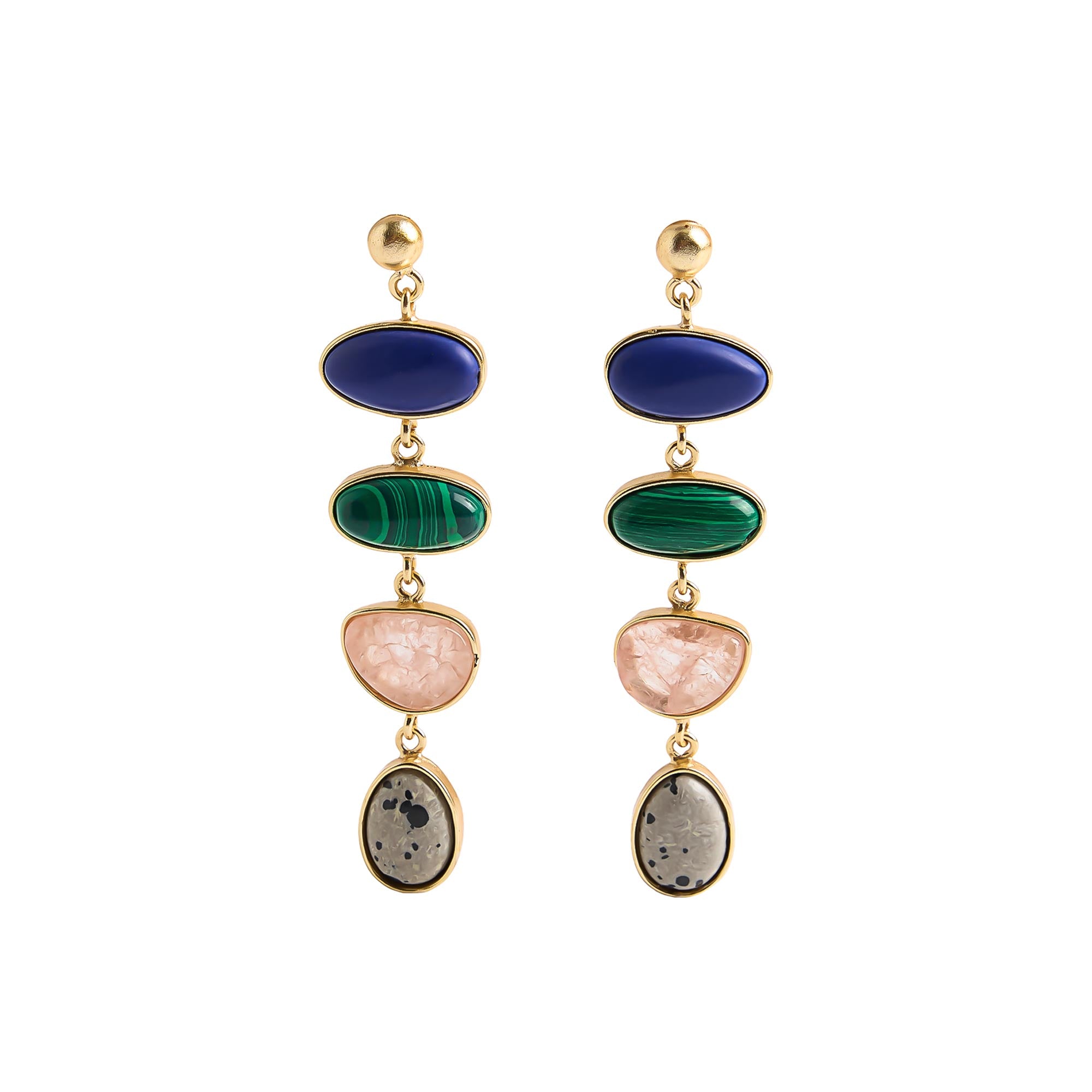 Pendientes Largos Con Piedras