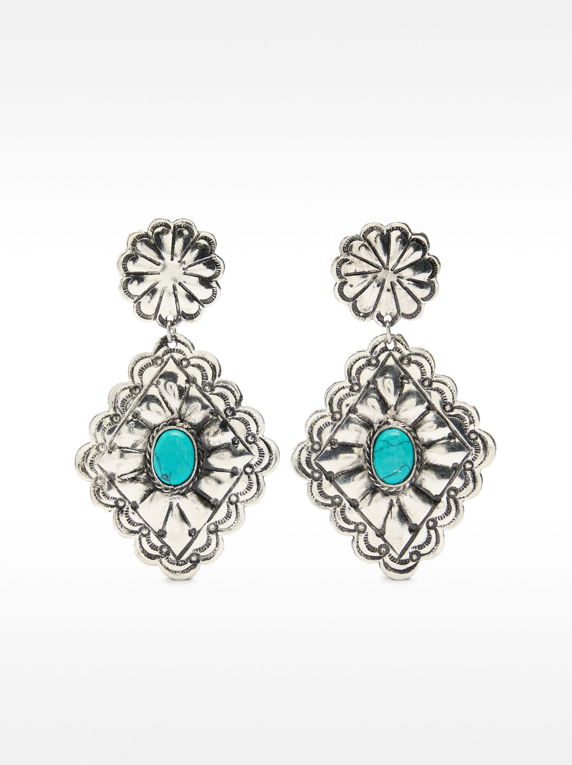 Pendientes Rombo Con Piedra