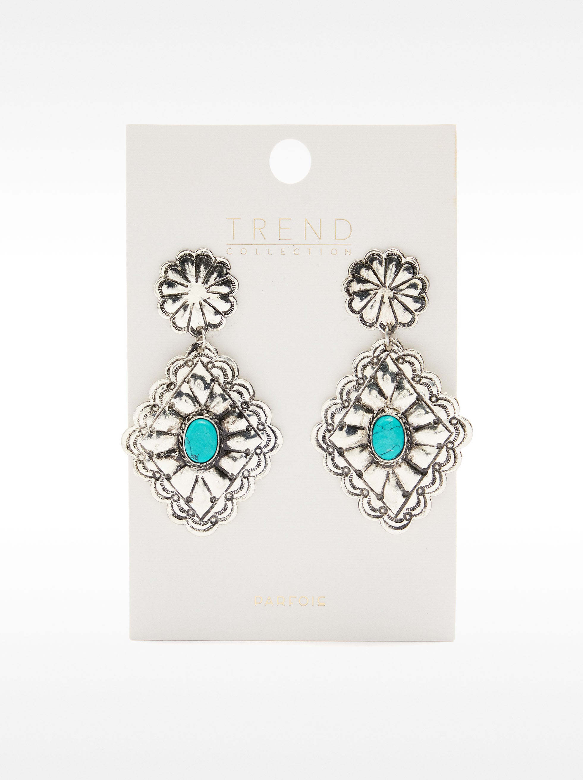 Pendientes Rombo Con Piedra