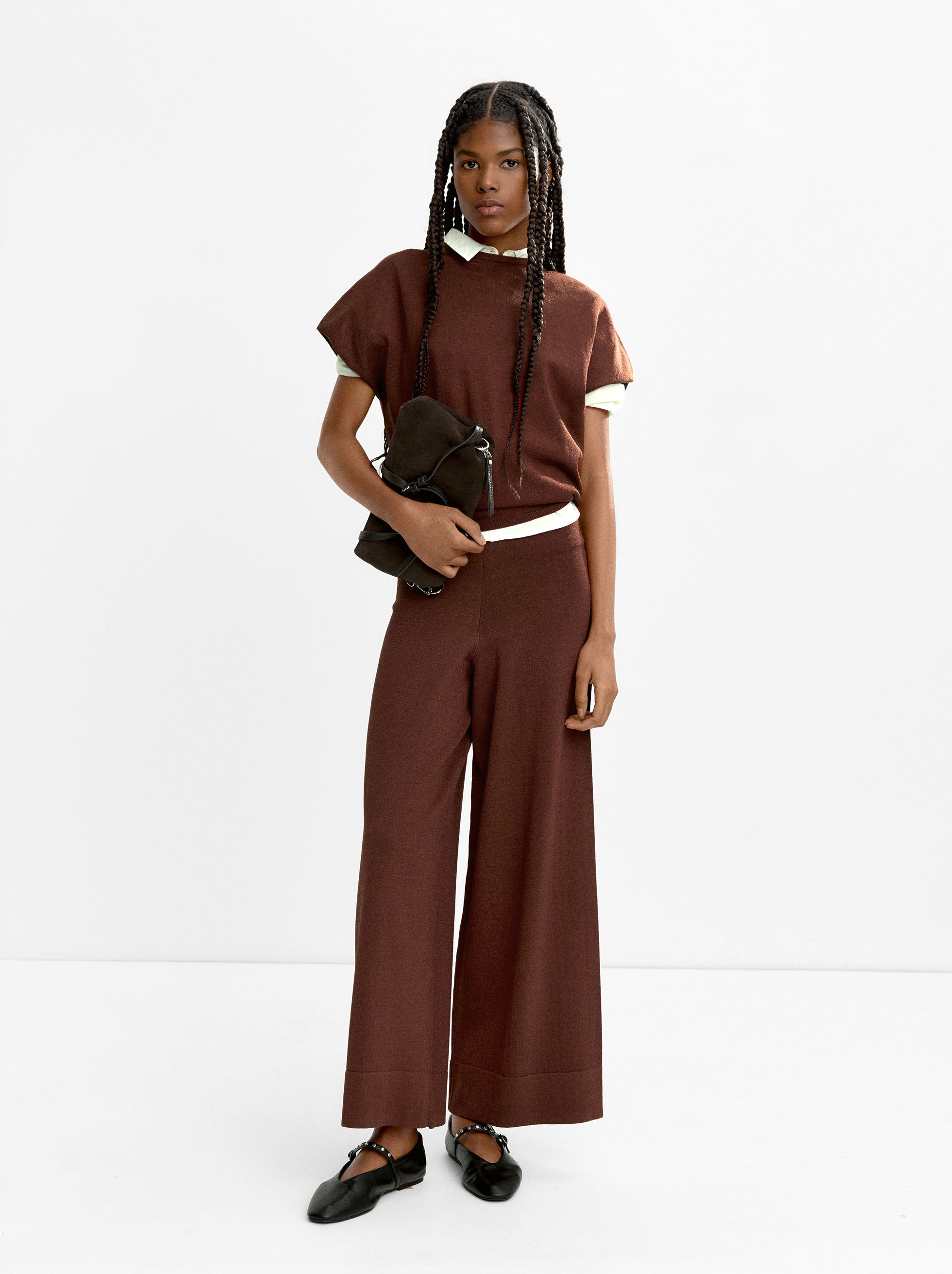 Pantalón De Punto Wide Leg