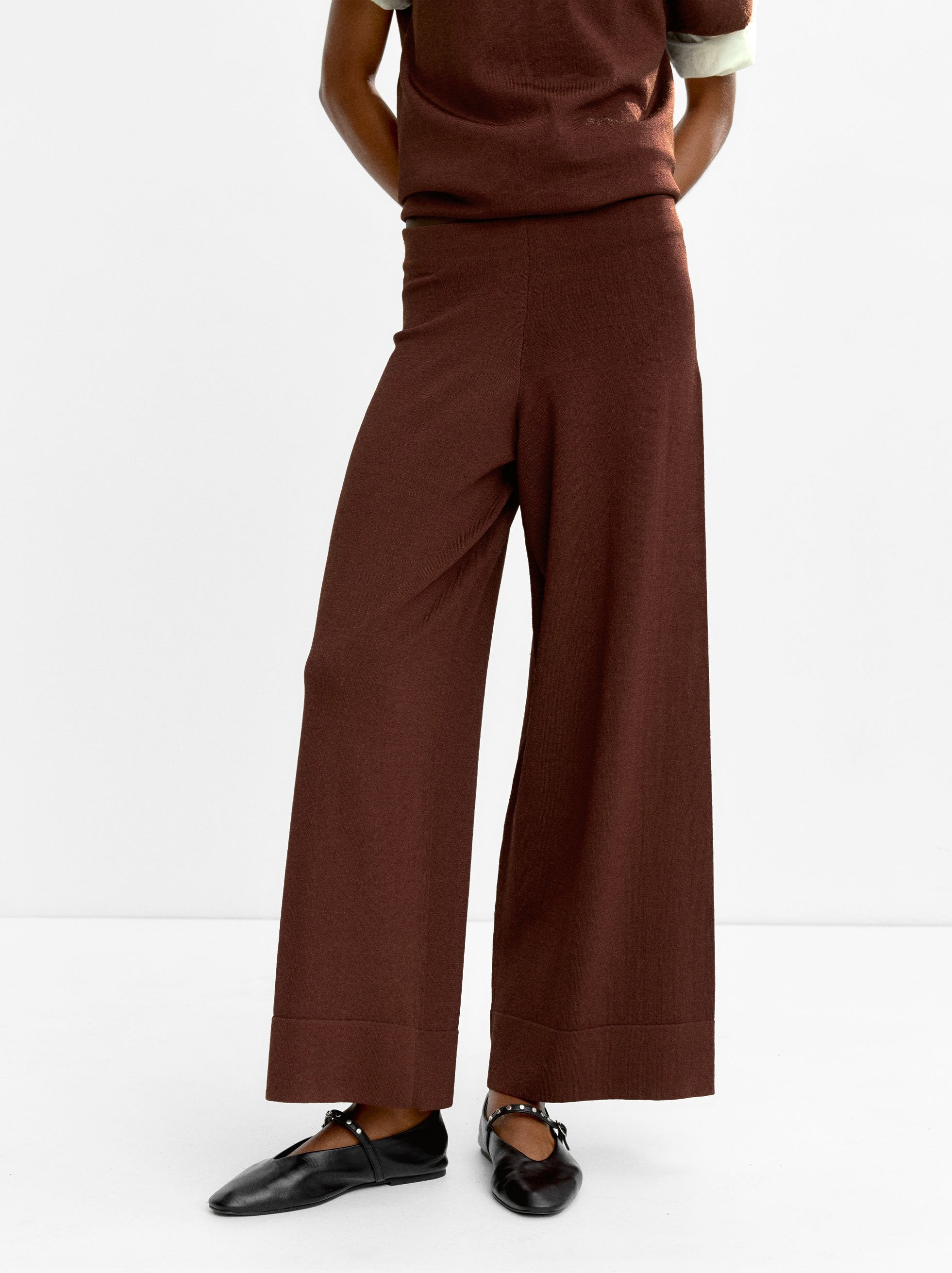 Pantalón De Punto Wide Leg