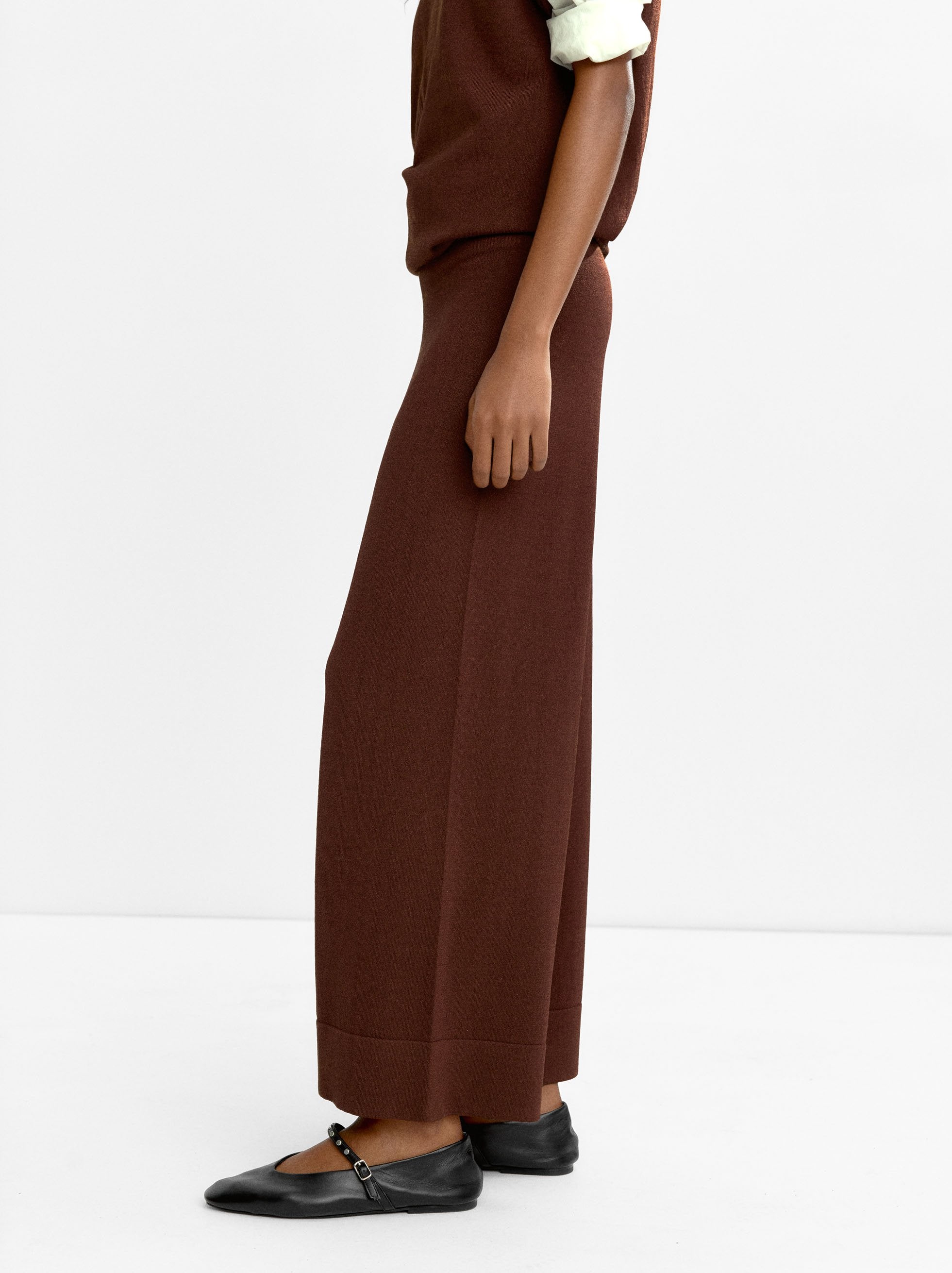Pantalón De Punto Wide Leg