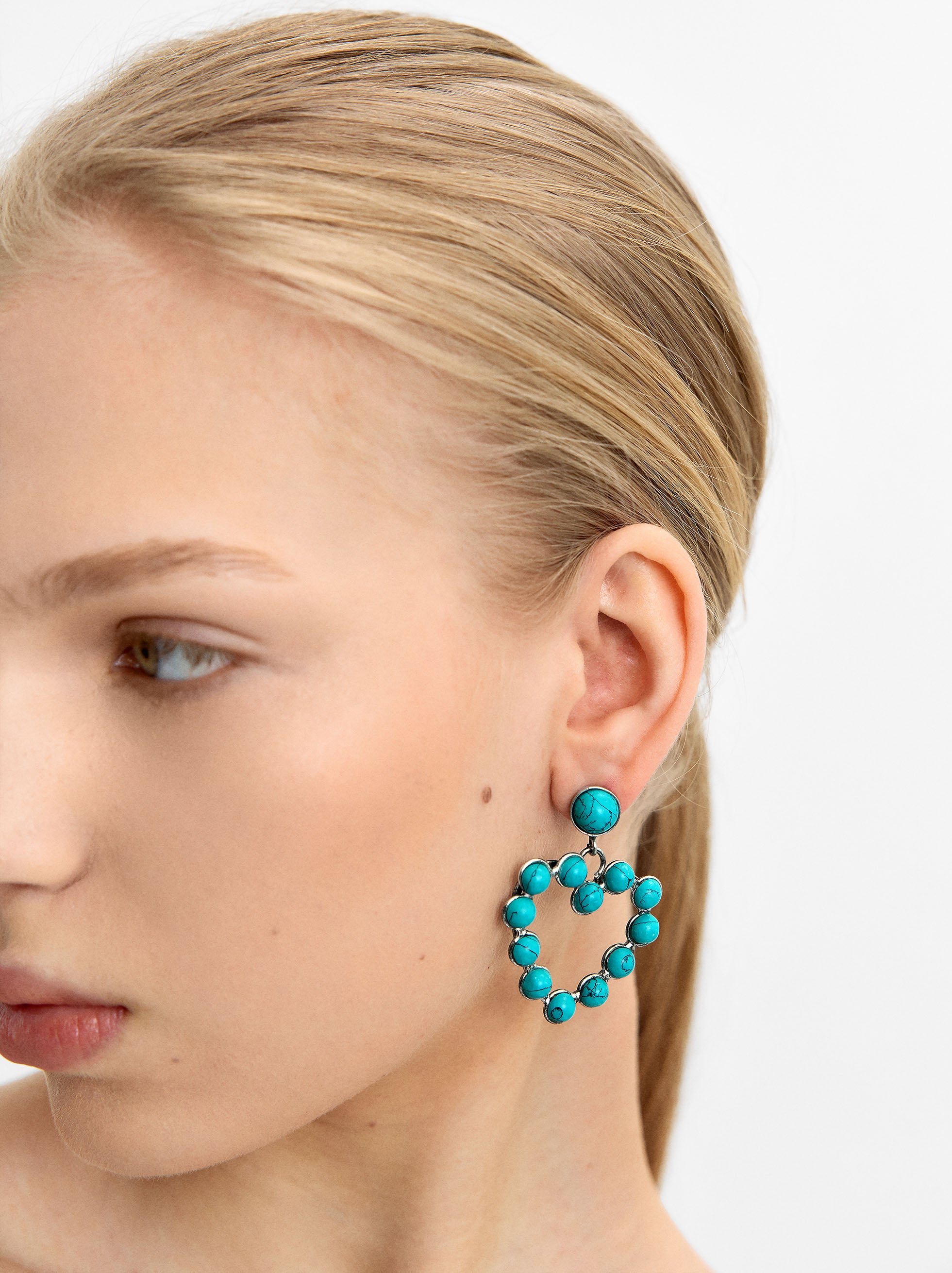 Pendientes De Corazón Con Piedras