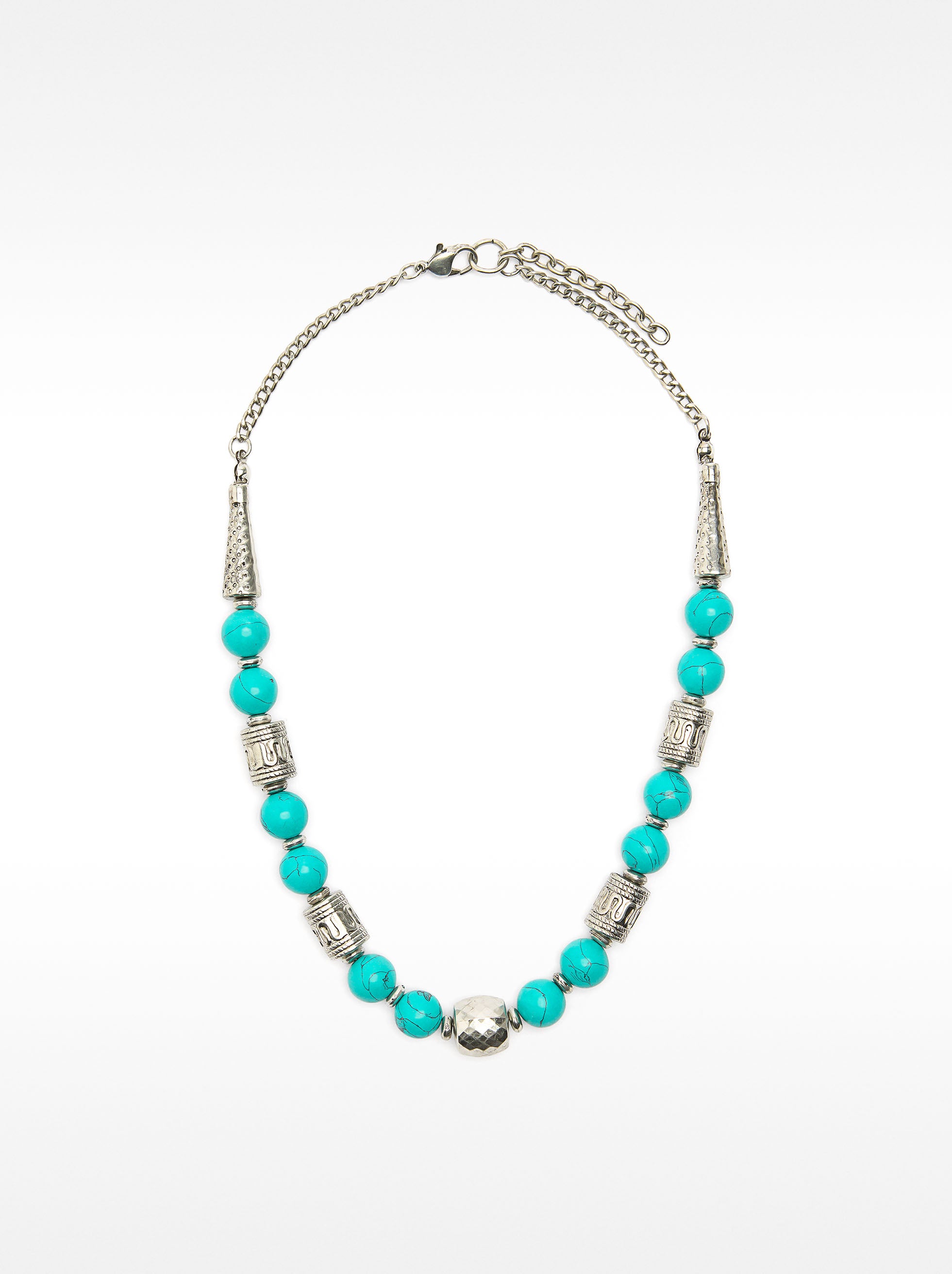 Collar Corto De Cuentas De Piedras