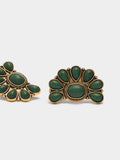 Pendientes Media Flor Con Piedras