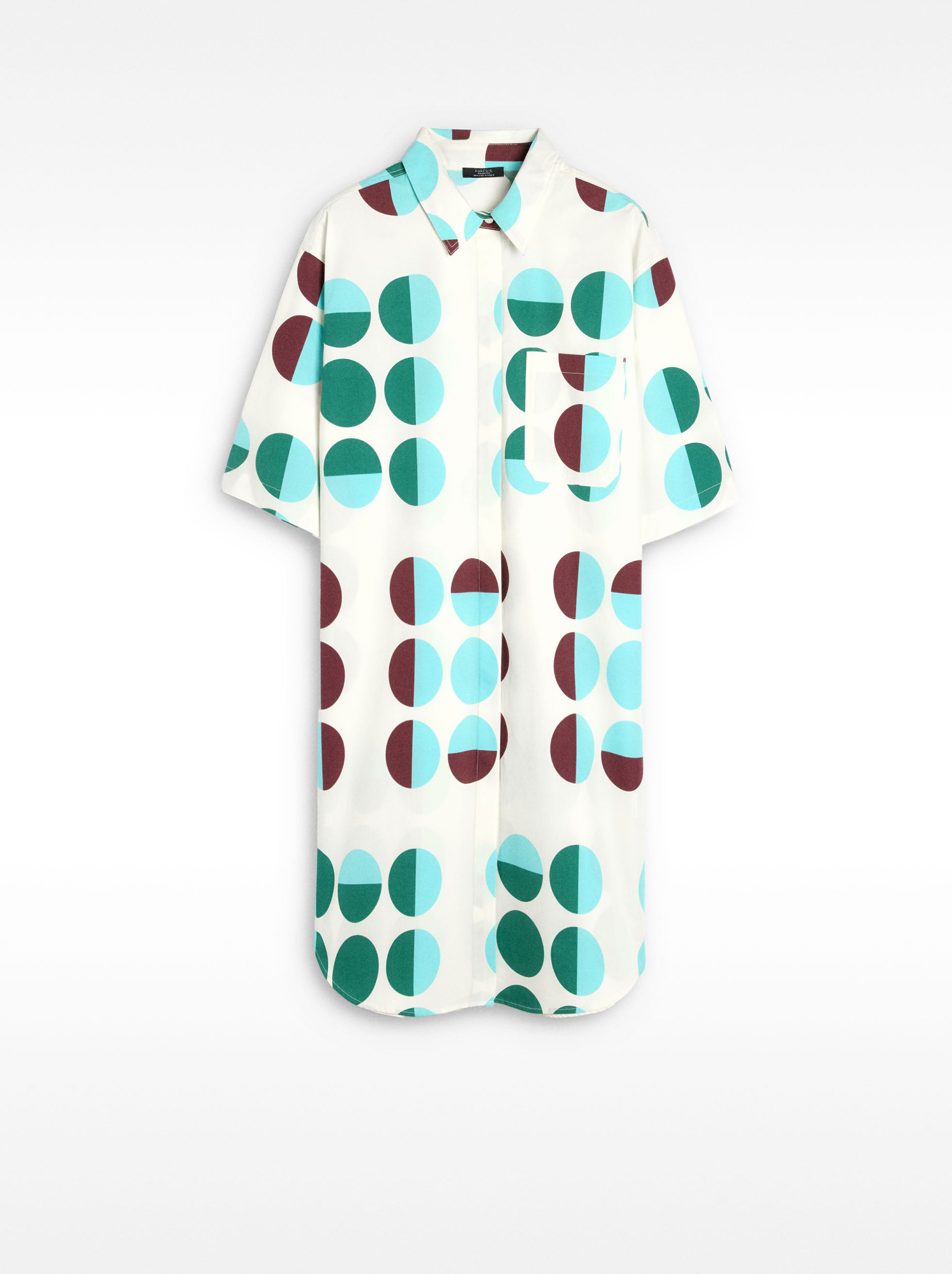 Vestido Camisero Estampado 100 % Algodón