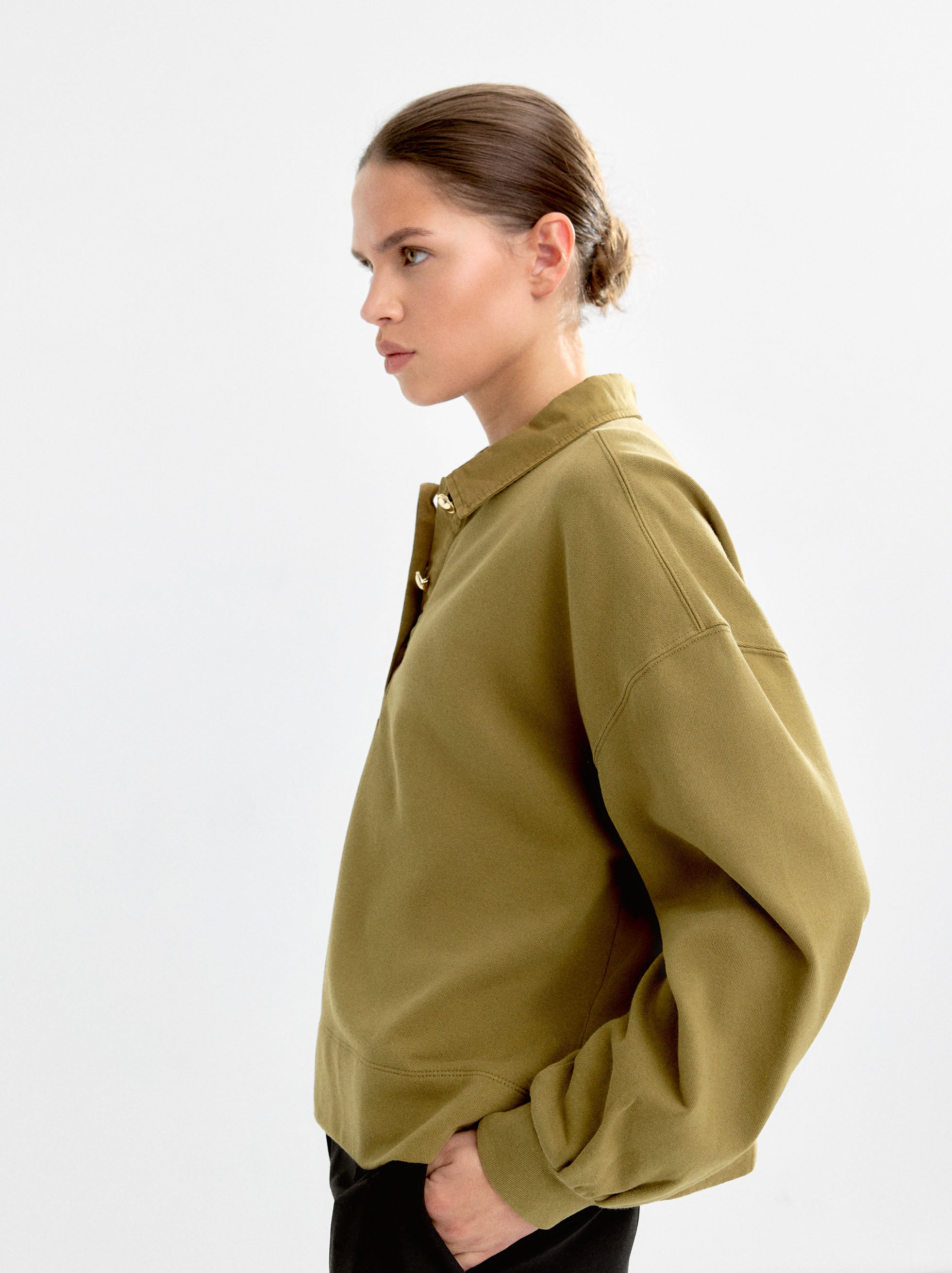 Sudadera 100 % Algodón Cuello De Polo