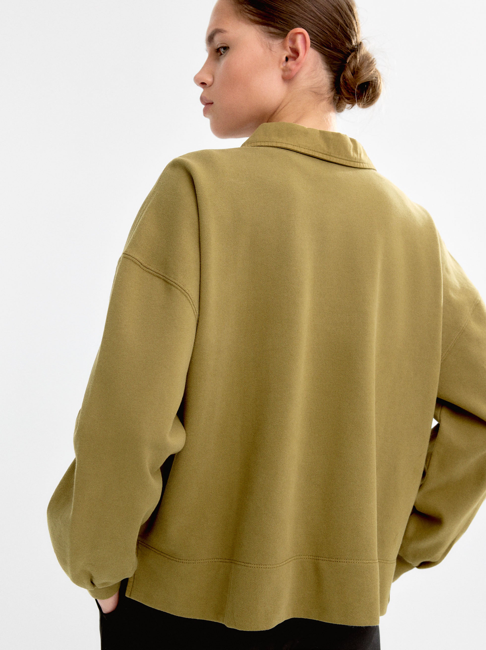 Sudadera 100 % Algodón Cuello De Polo