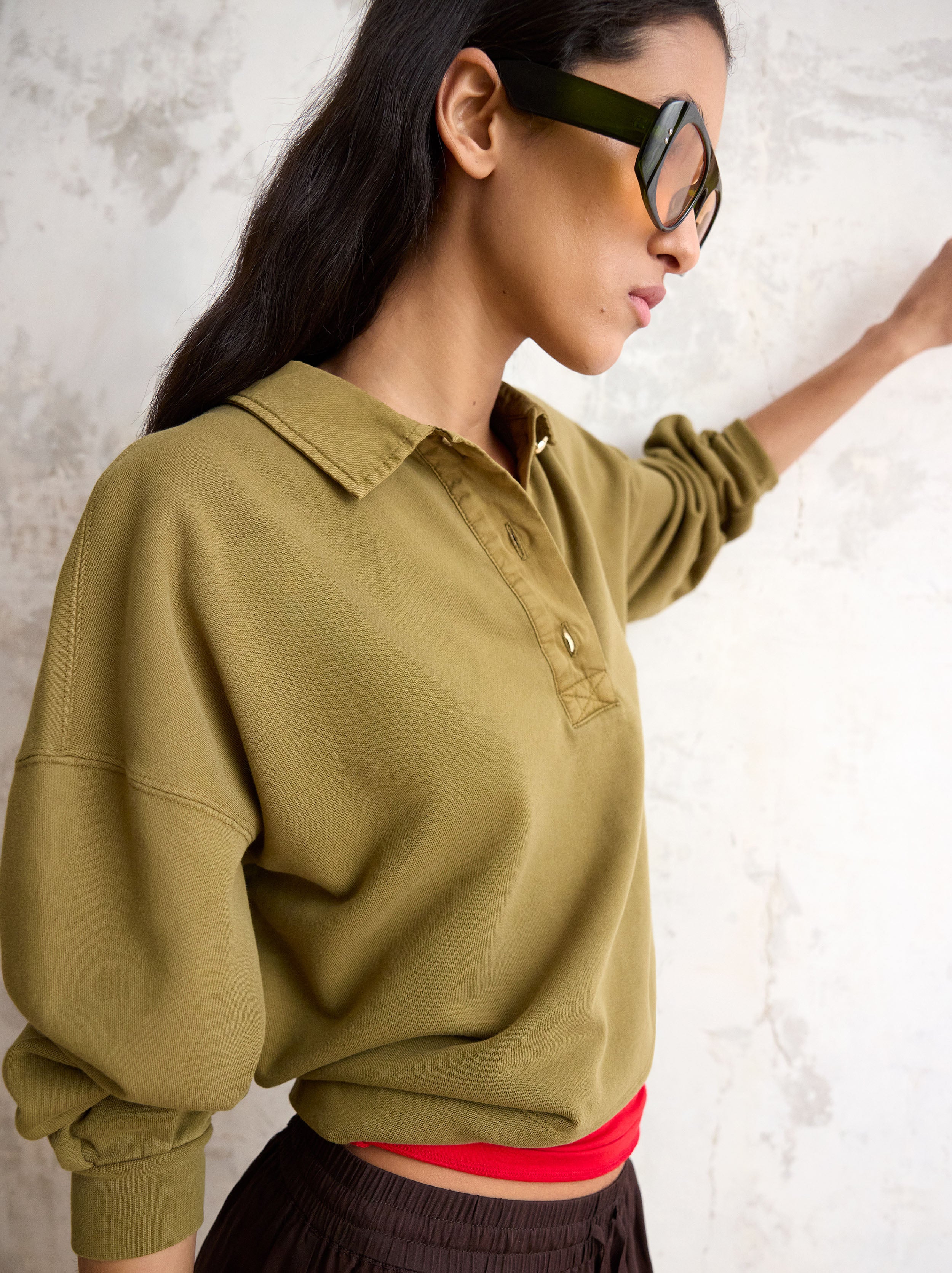 Sudadera 100 % Algodón Cuello De Polo