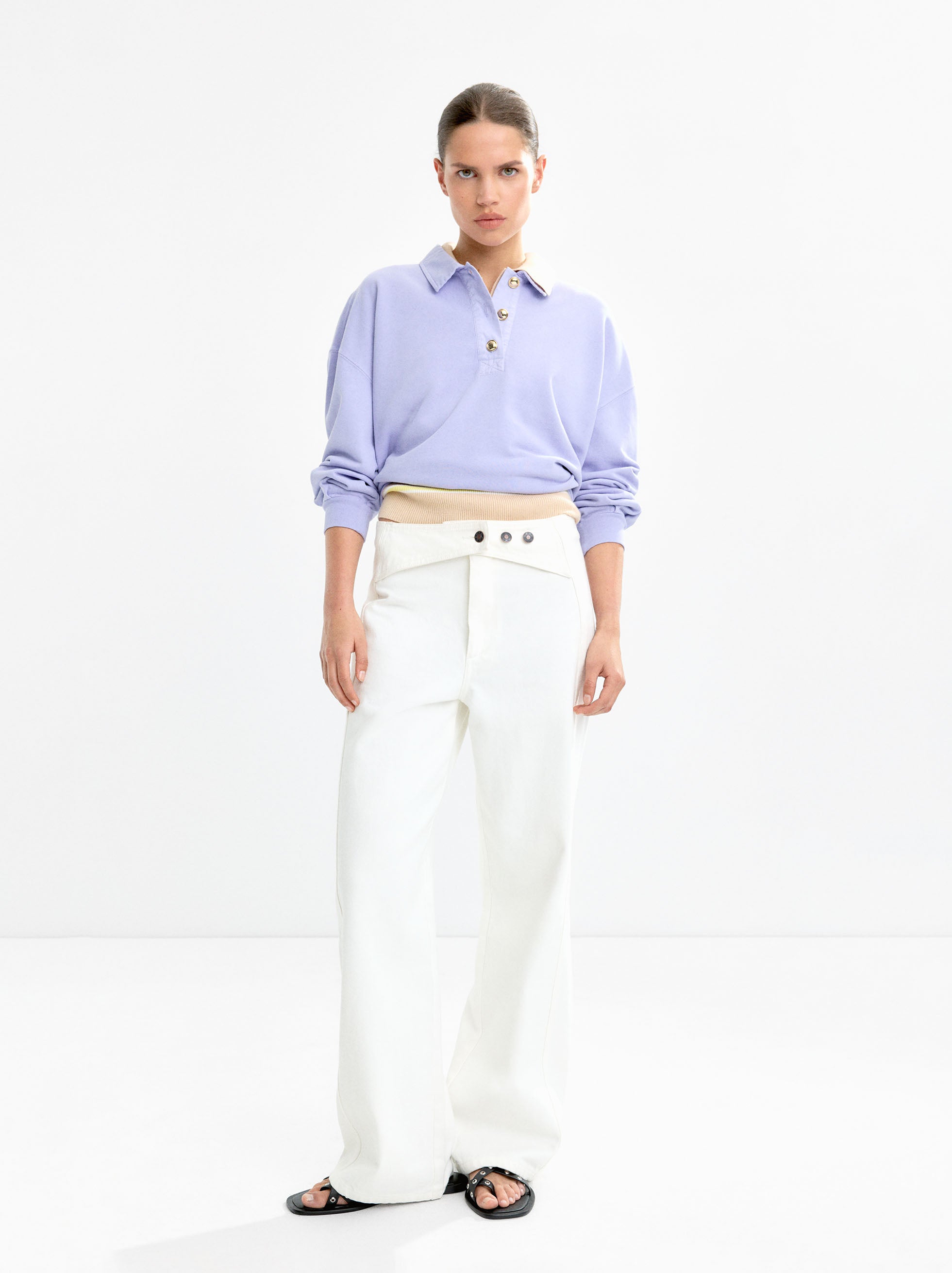 Sudadera 100 % Algodón Cuello De Polo