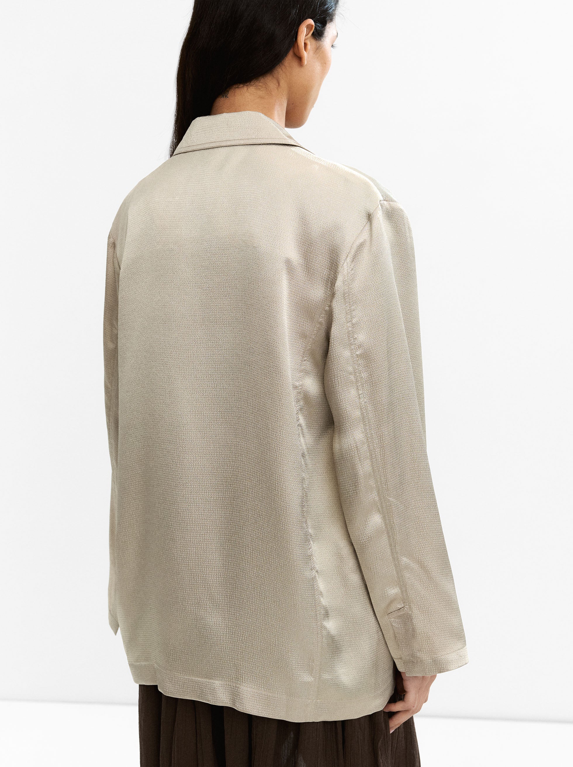 Blazer Satinado Con Textura