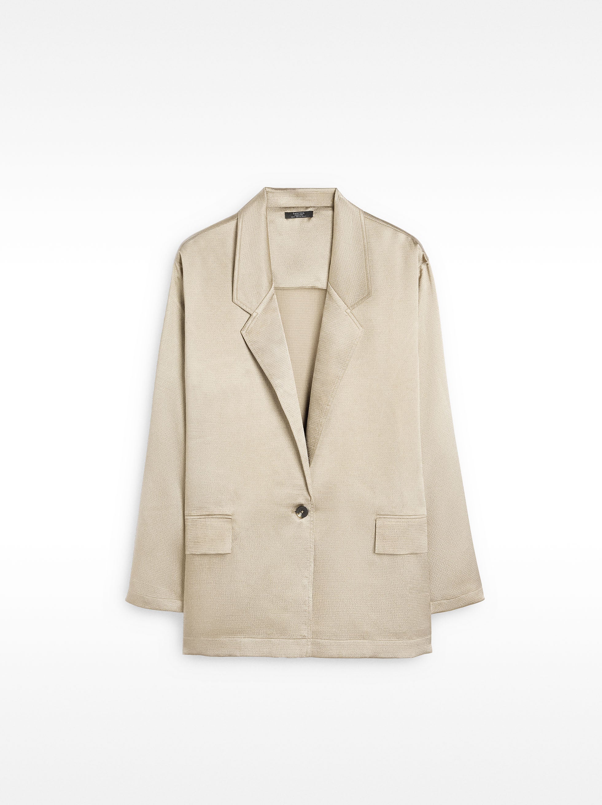 Blazer Satinado Con Textura