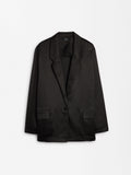 Blazer Satinado Con Textura