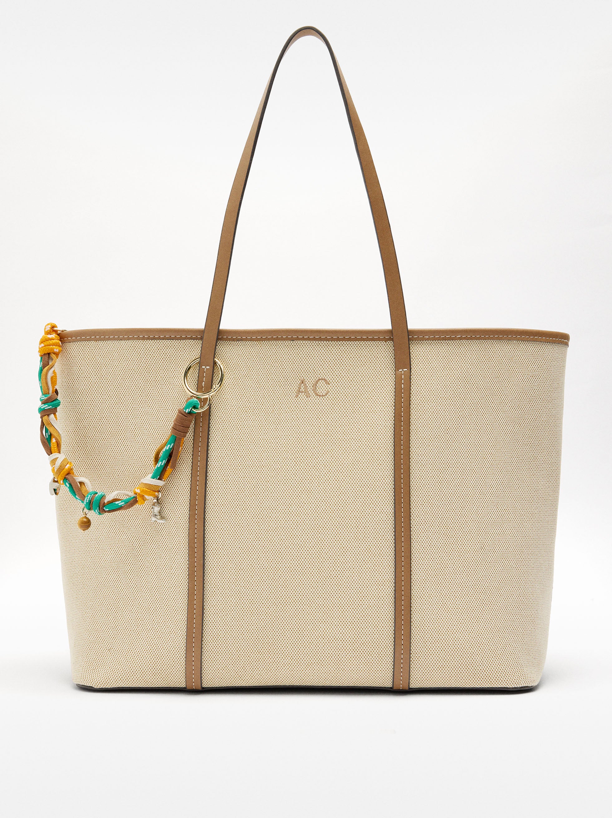 Bolso Shopper En Tejido Con Colgante