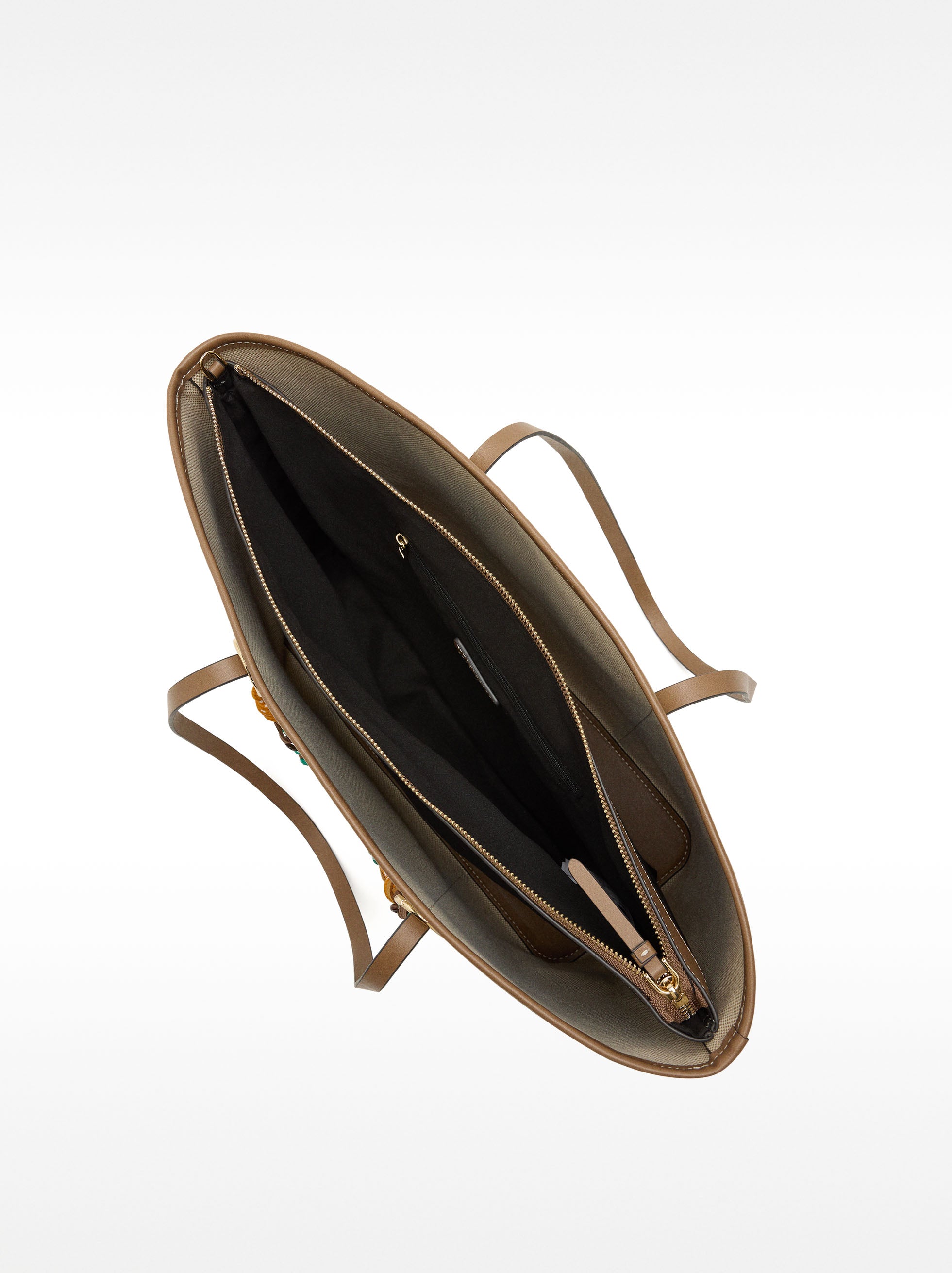 Bolso Shopper En Tejido Con Colgante