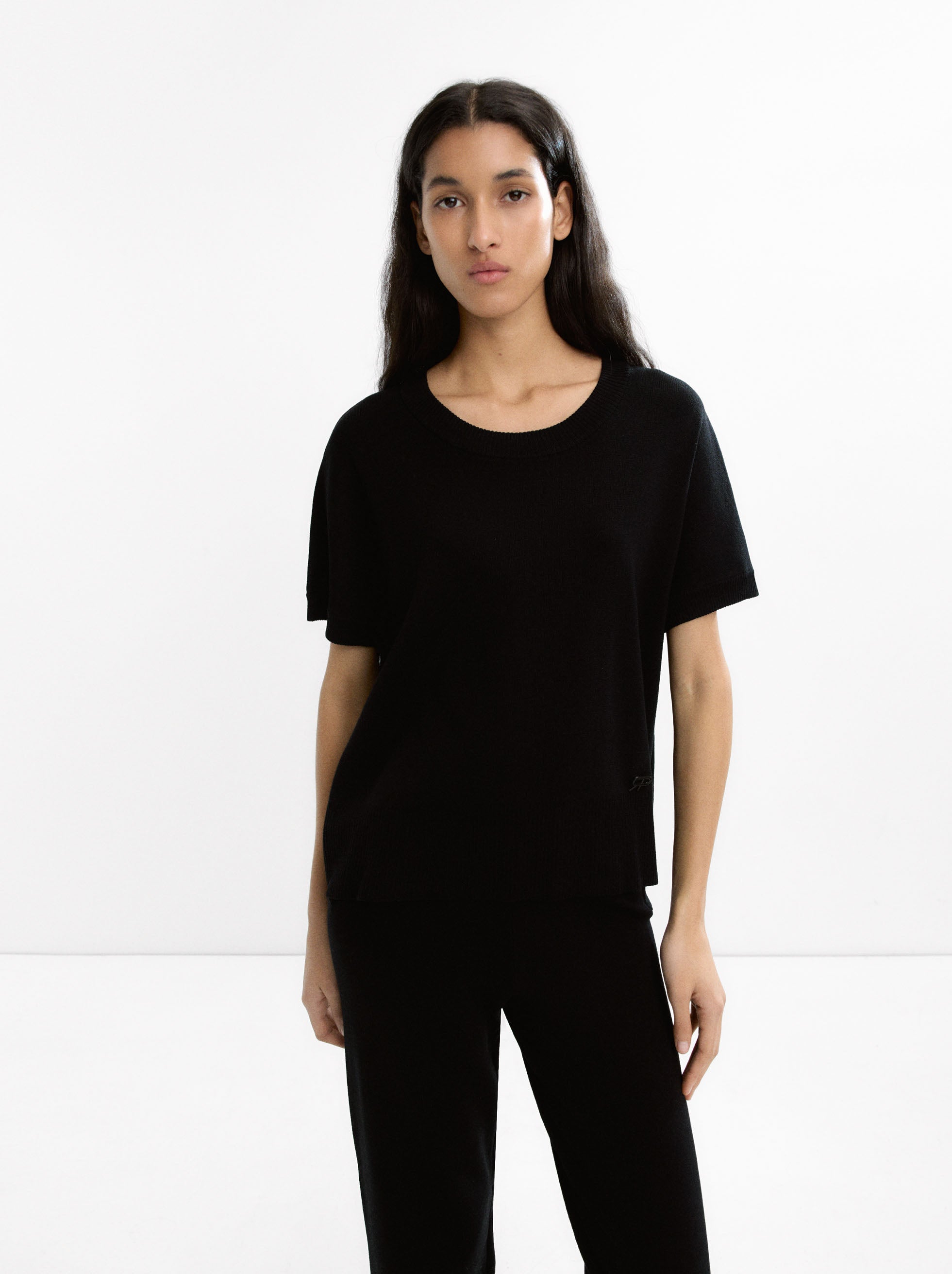 Jersey De Malla De Cuello Redondo